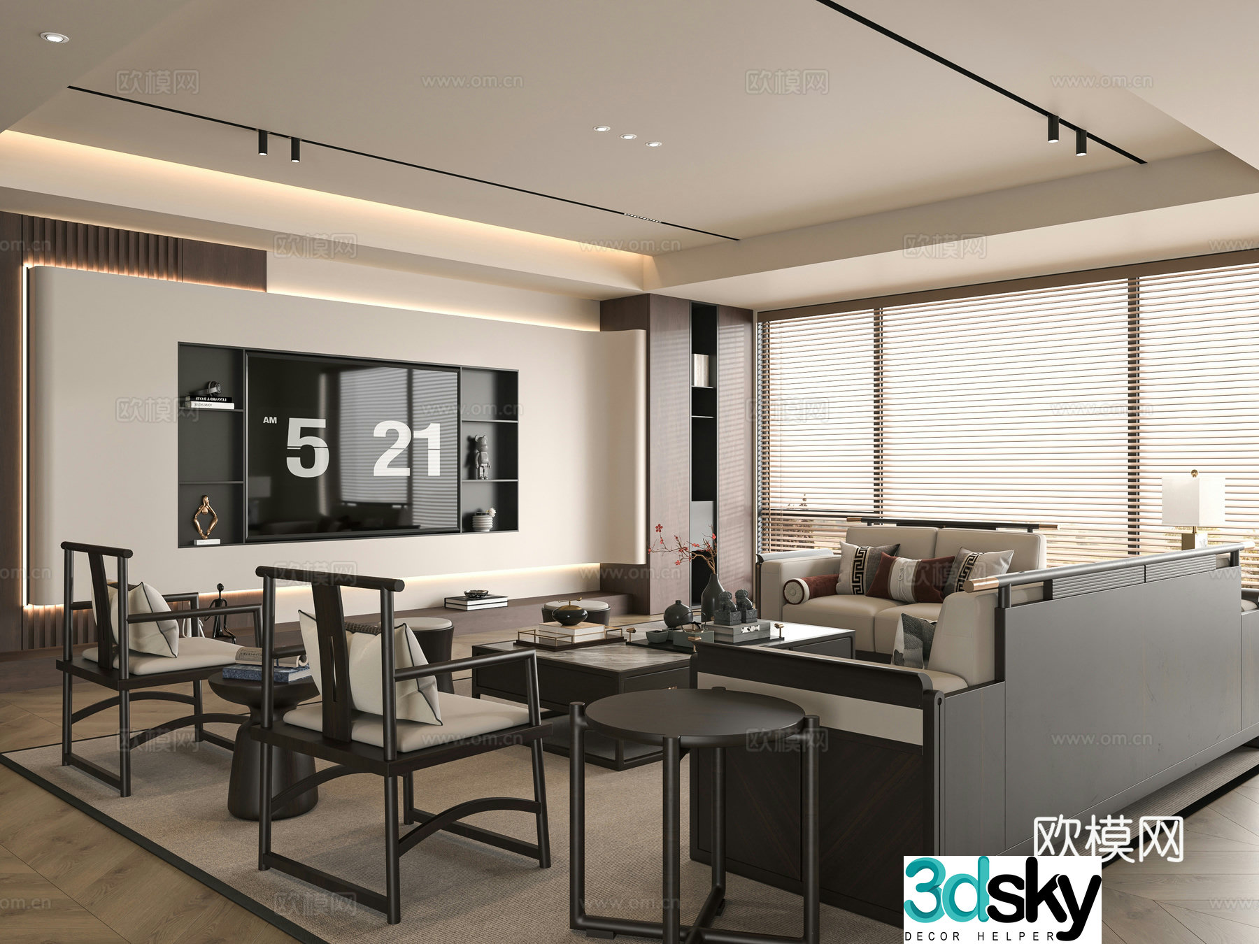 New Chinese living room 3D model