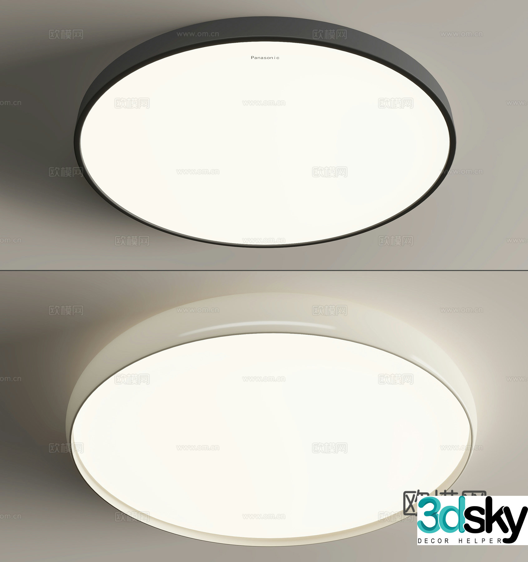 Modern ceiling lights Circular 3D model