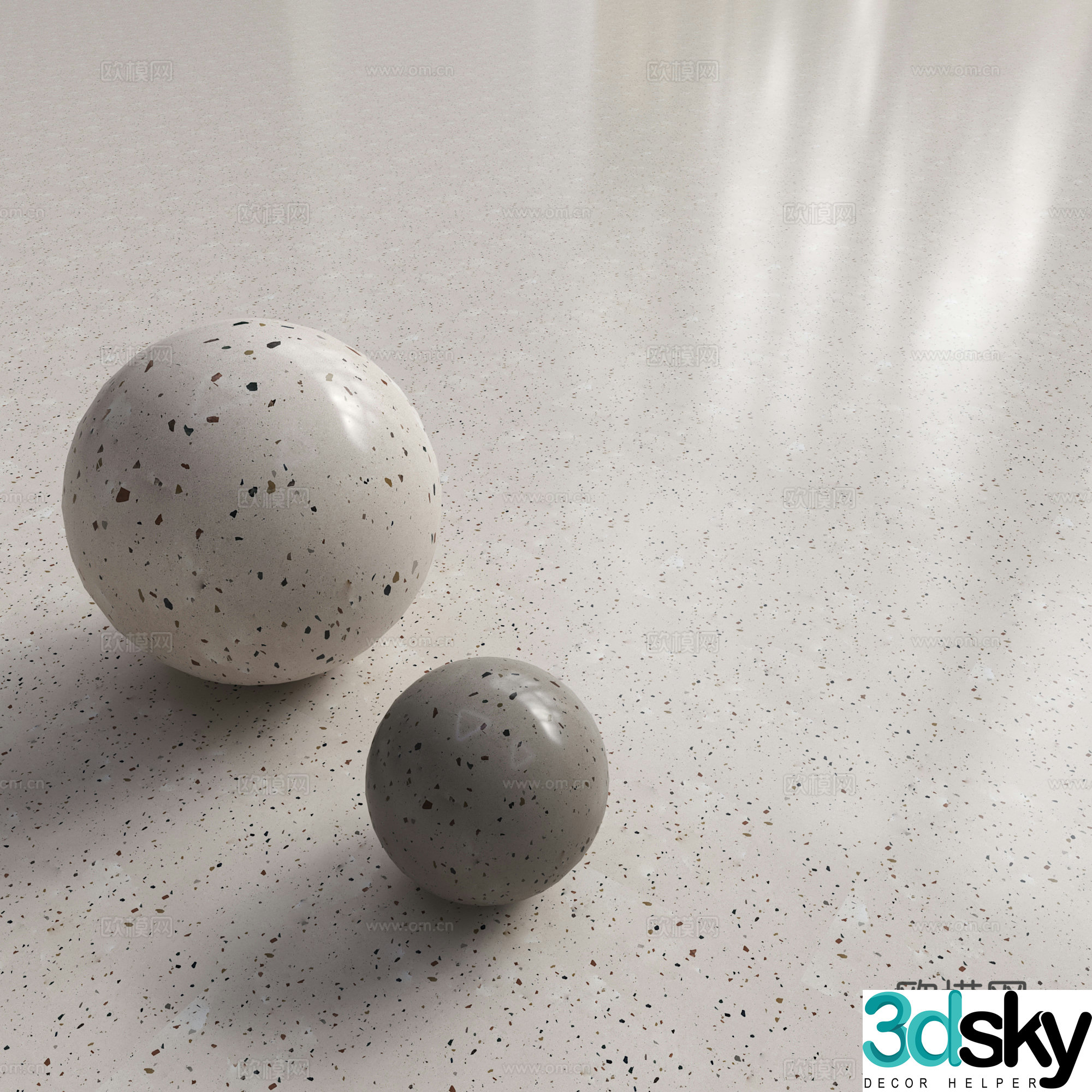 Modern terrazzo Modern artificial stone Quartz stone countertop Rubber floor Modern floor glue 3d model