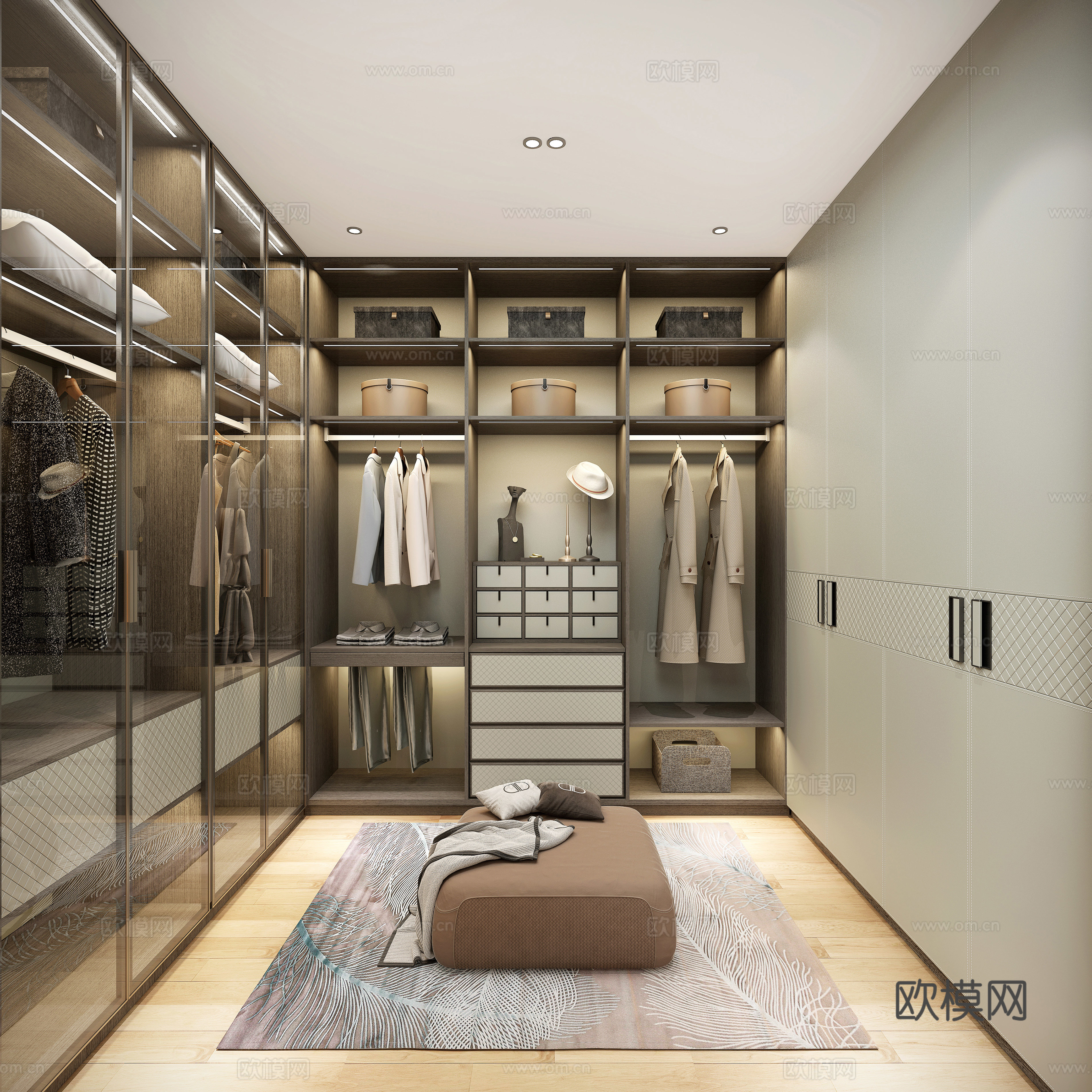 Light luxury cloakroom 3D model