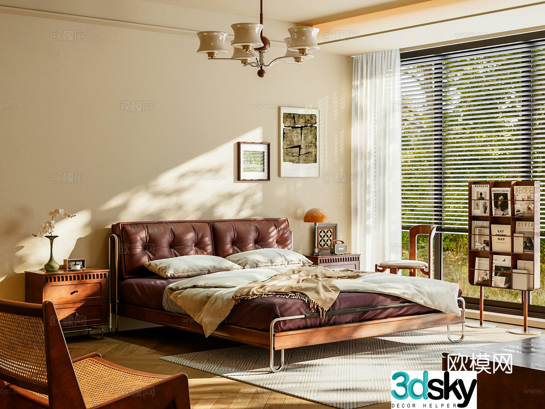 Middle-aged bedroom 3d model