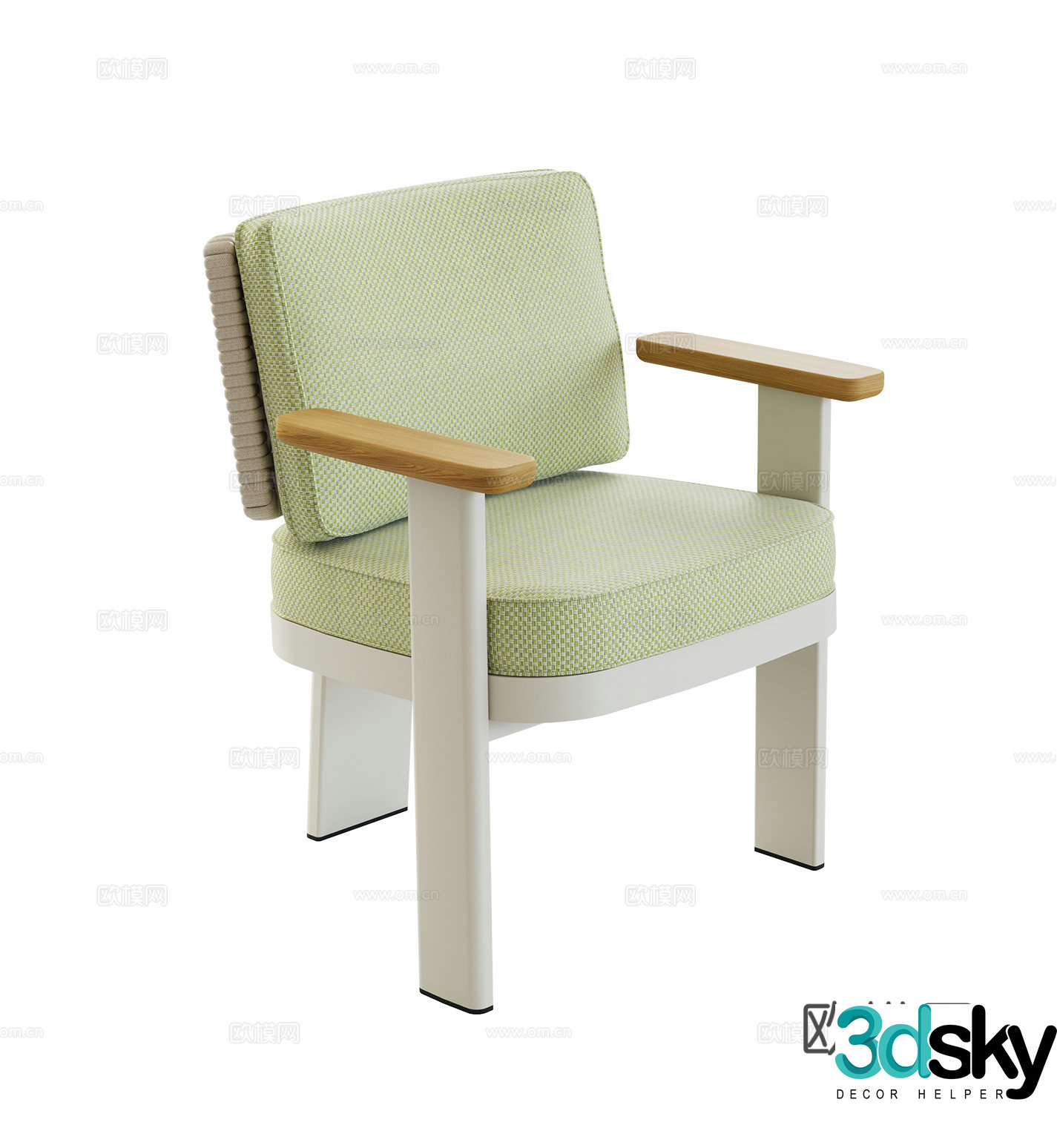 Modern outdoor courtyard garden dining chair single chair metal fabric chair combination 3d model