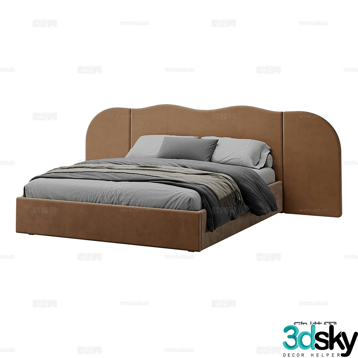 Modern simple double bed Double bed Simple bed Bed bedroom bed 3d model