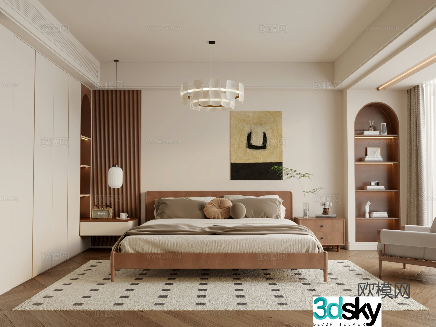 Wasabi Middle Style Bedroom 3D Model