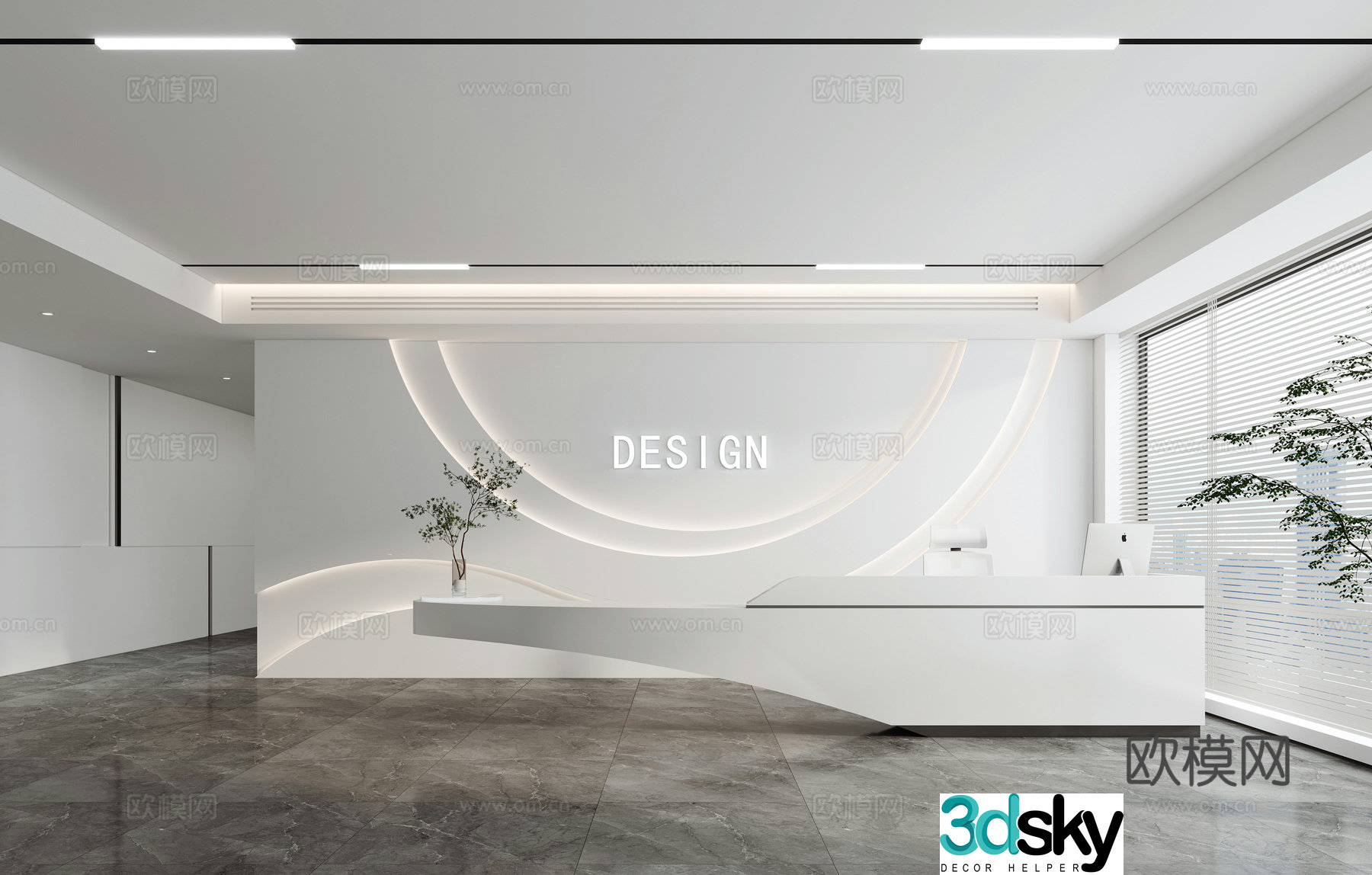 Modern front desk 3D model