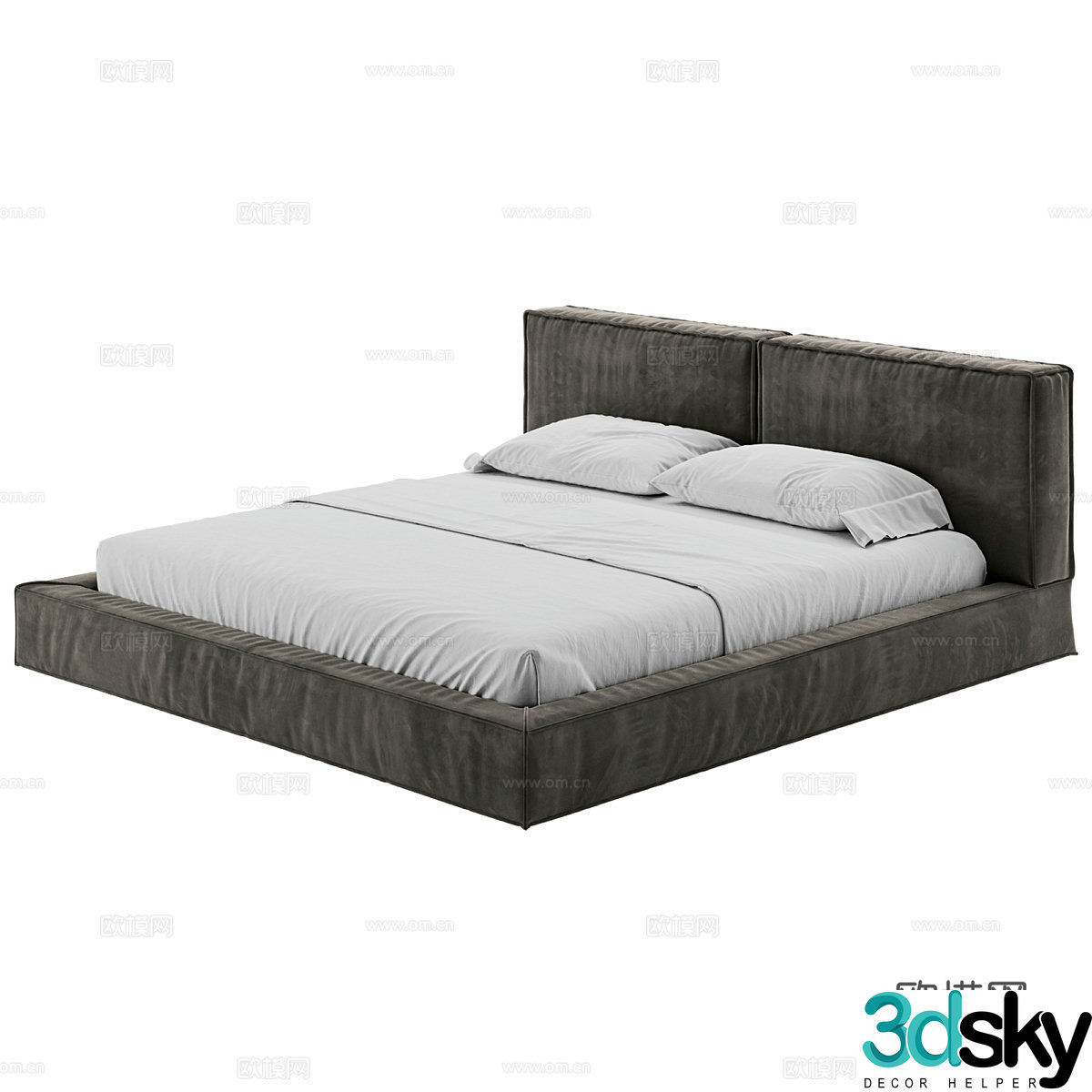 Modern simple double bed Double bed Simple bed Double bed 3d model