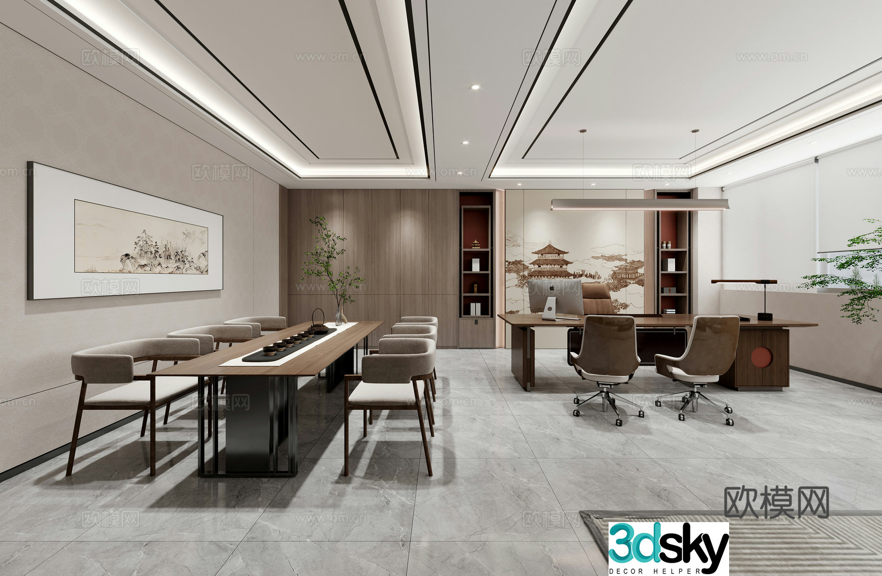 New Chinese manager office 3D model