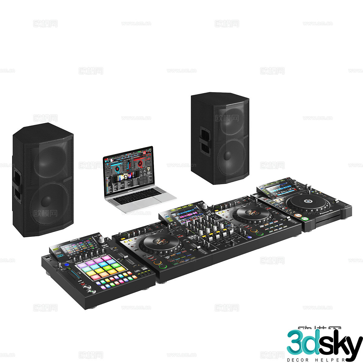 DJ music controller electronic instrument audio dial machine notebook 3d model