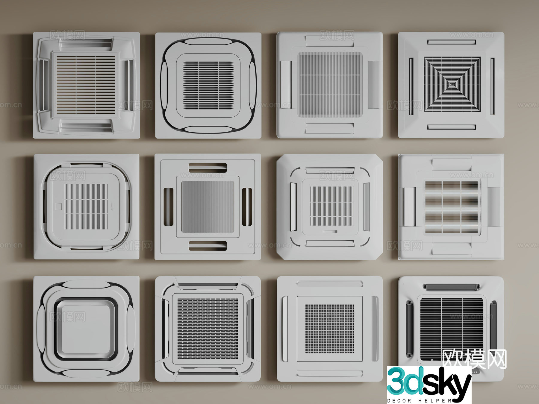 Modern central air conditioner Air conditioner air outlet 3D model