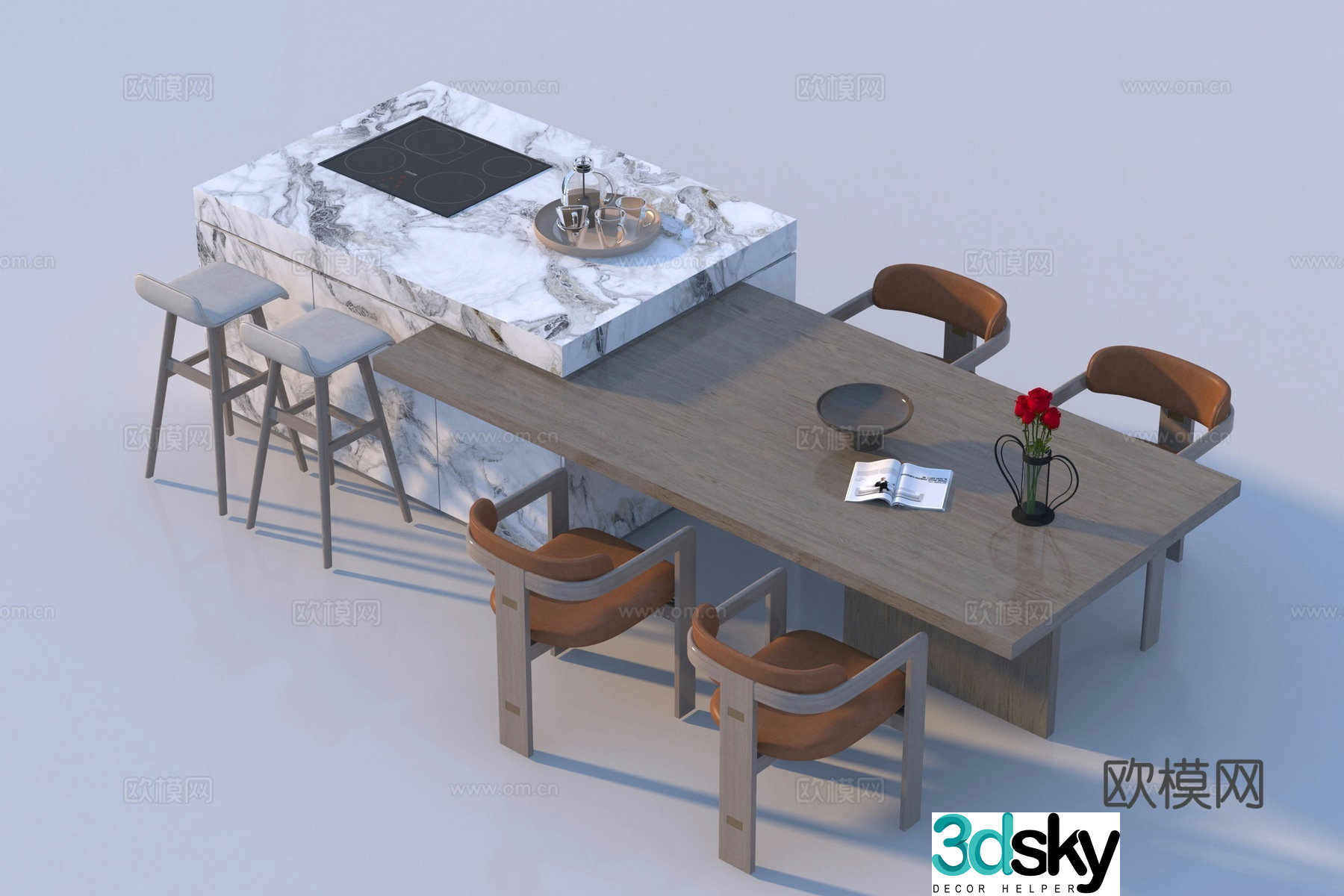 Modern Nakajima Bar 3D Model