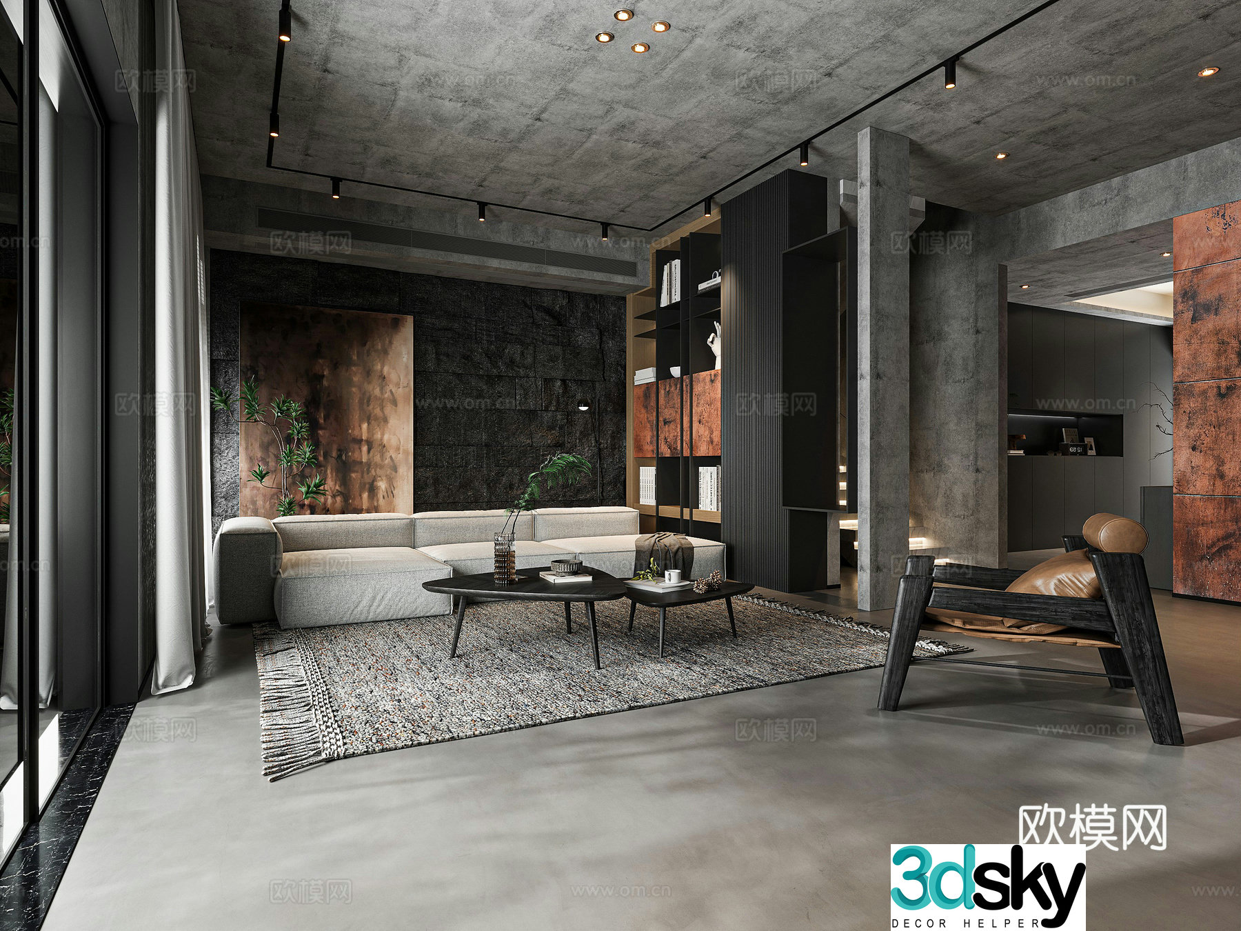 Modern living room 3d model