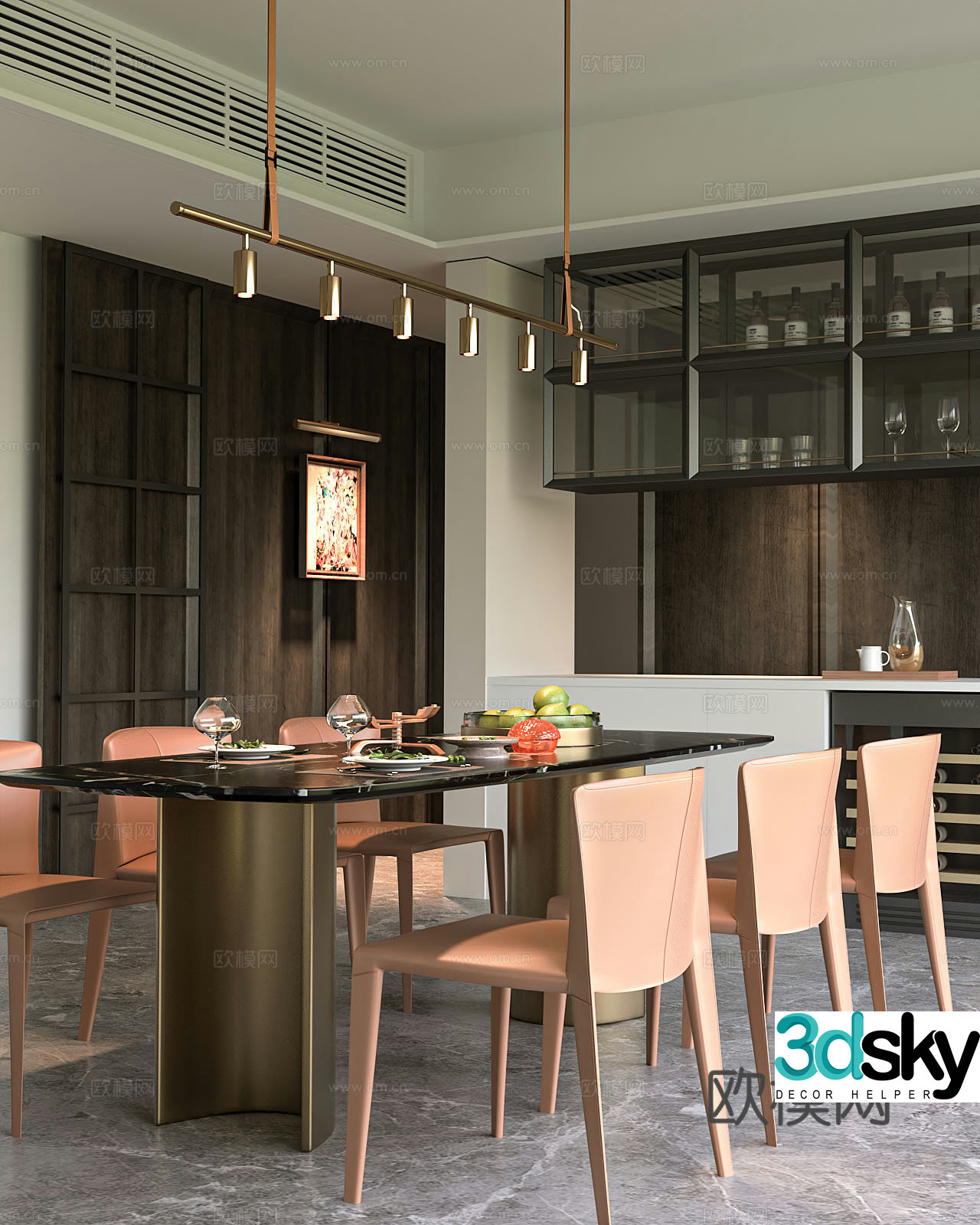 Modern Italian restaurant 3d model