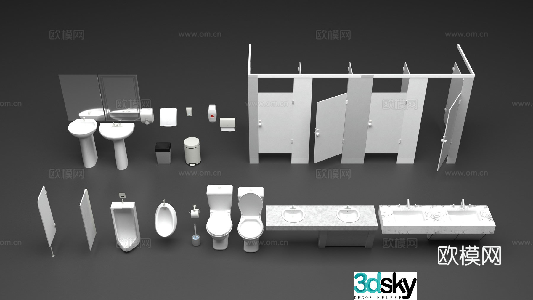 Bathroom facilities 3D model
