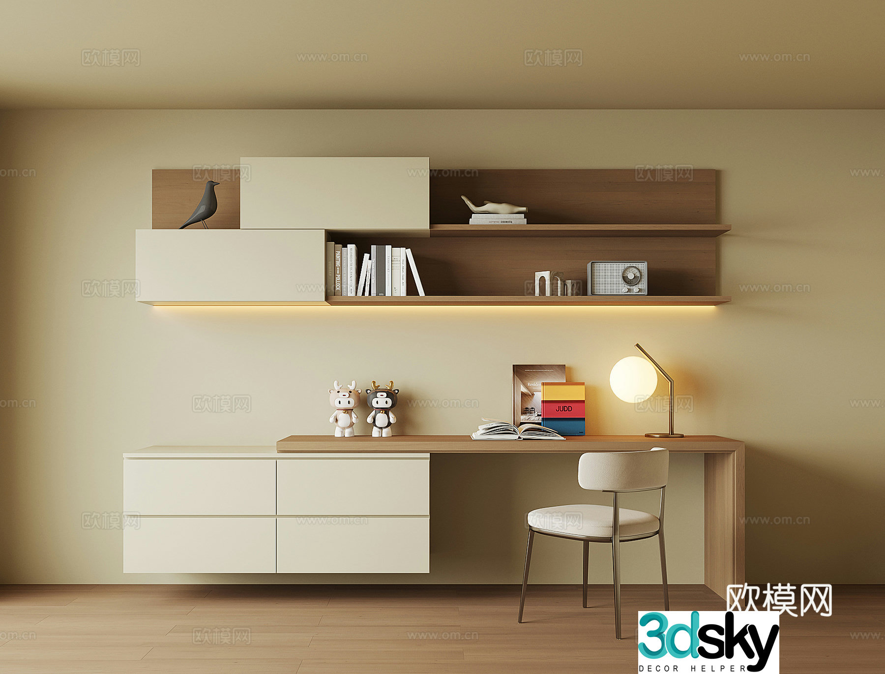 Modern desk cabinet 3d model