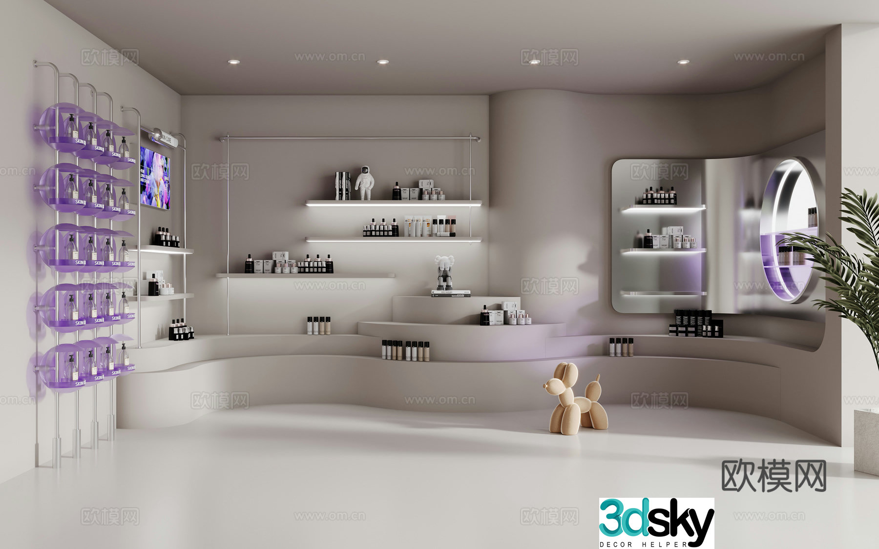 Modern cosmetics store 3d model