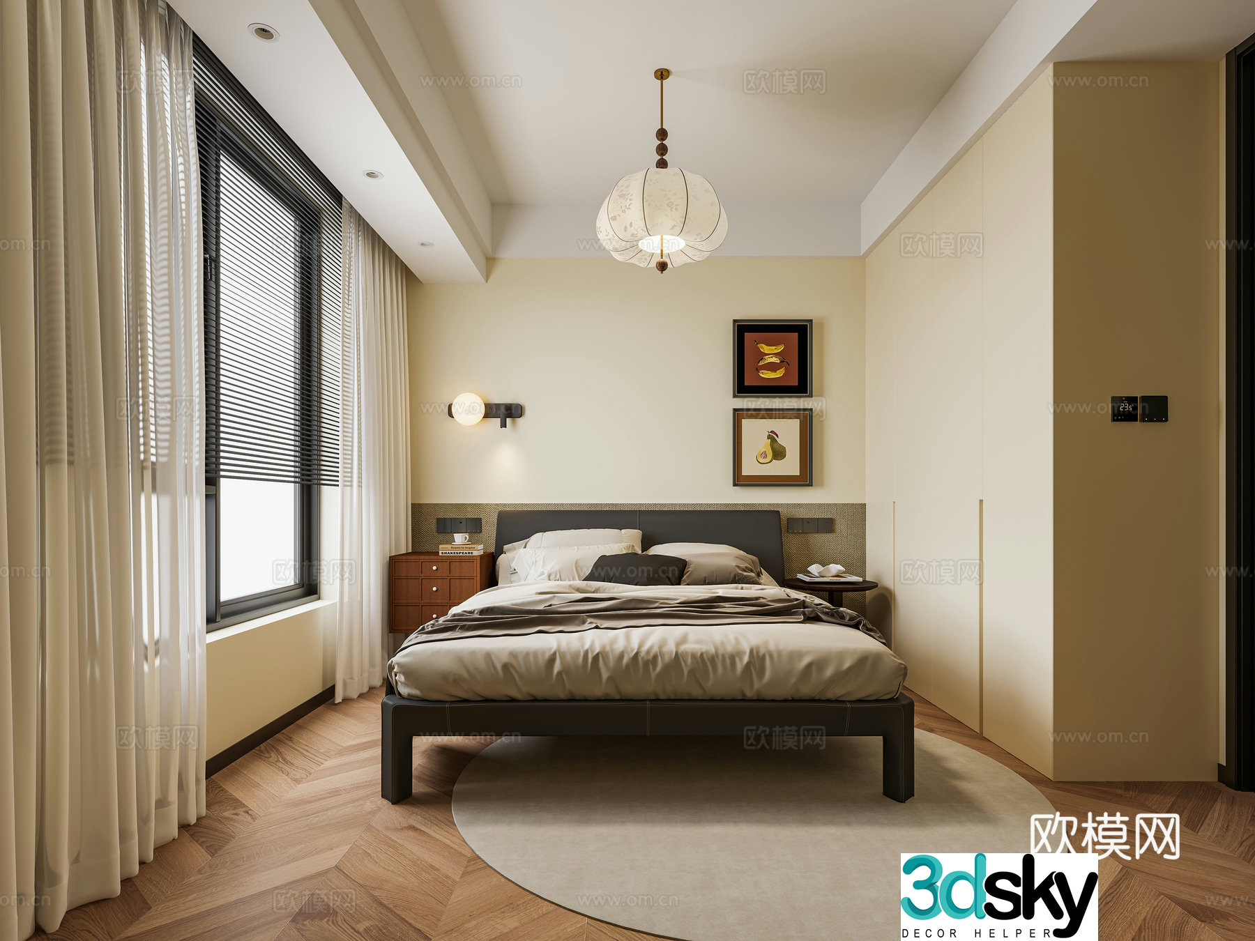 Creamy wind girl room 3d model