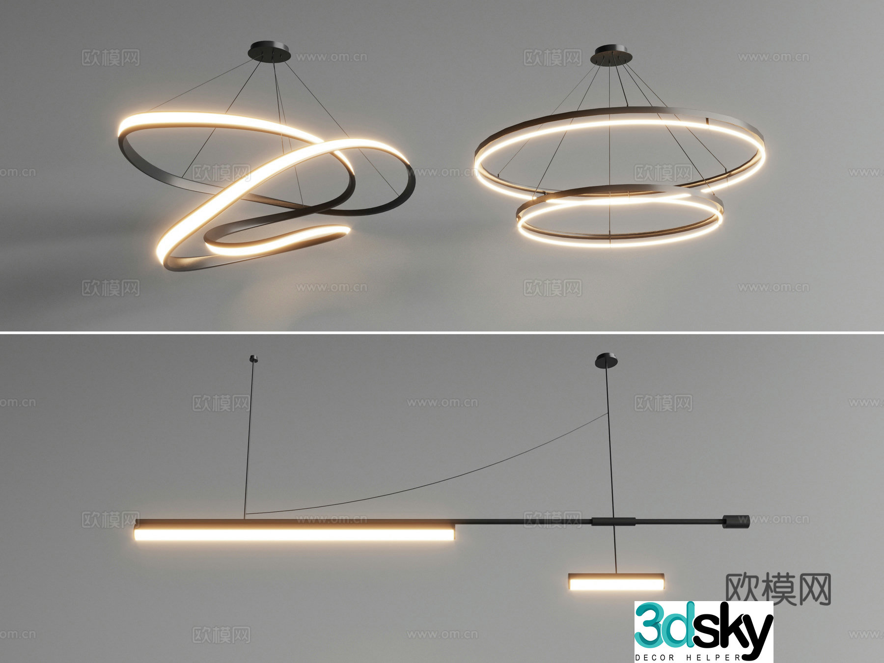 Modern chandelier 3d model