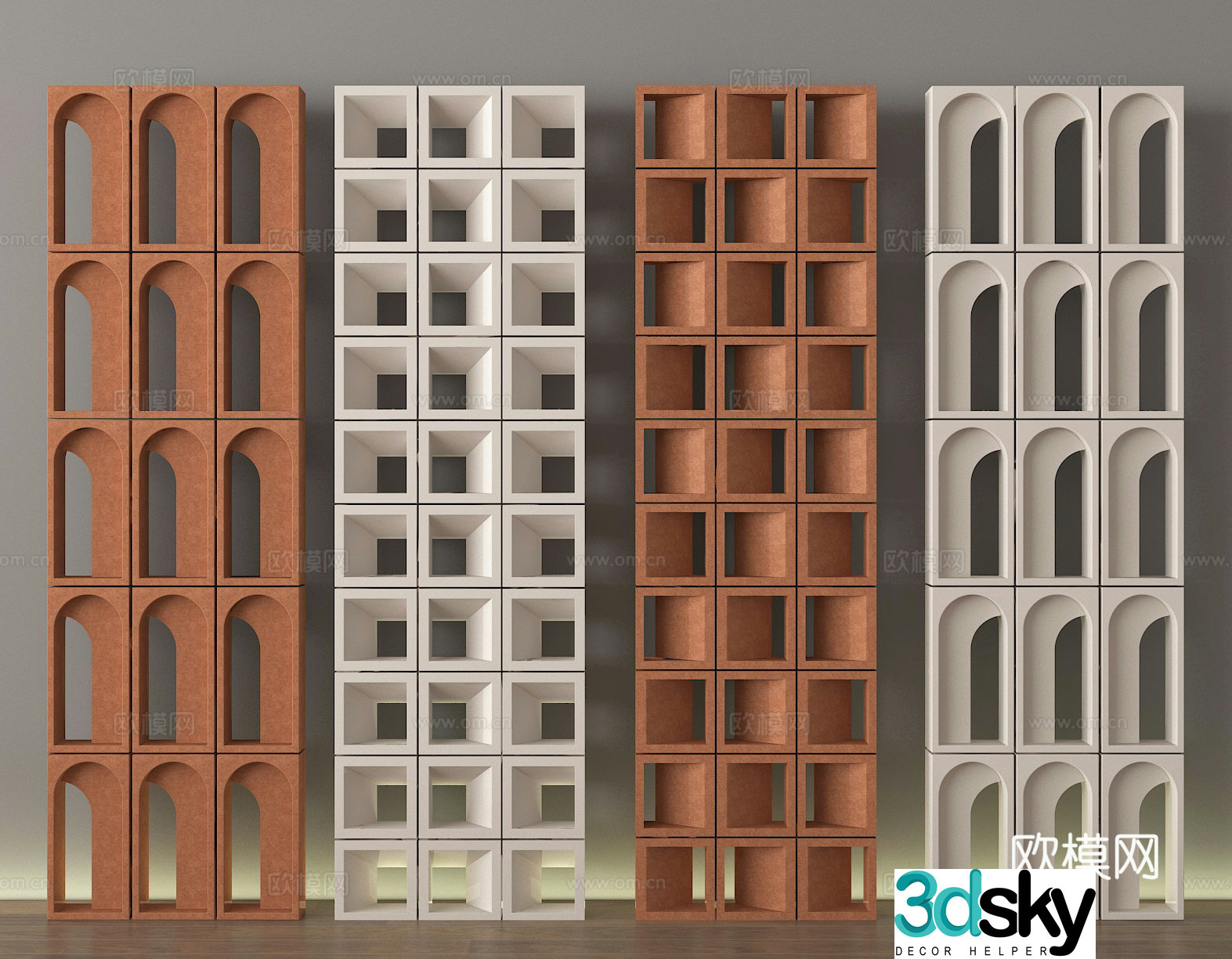 Partition Cement brick Hollow brick Flower brick Red brick 3D model