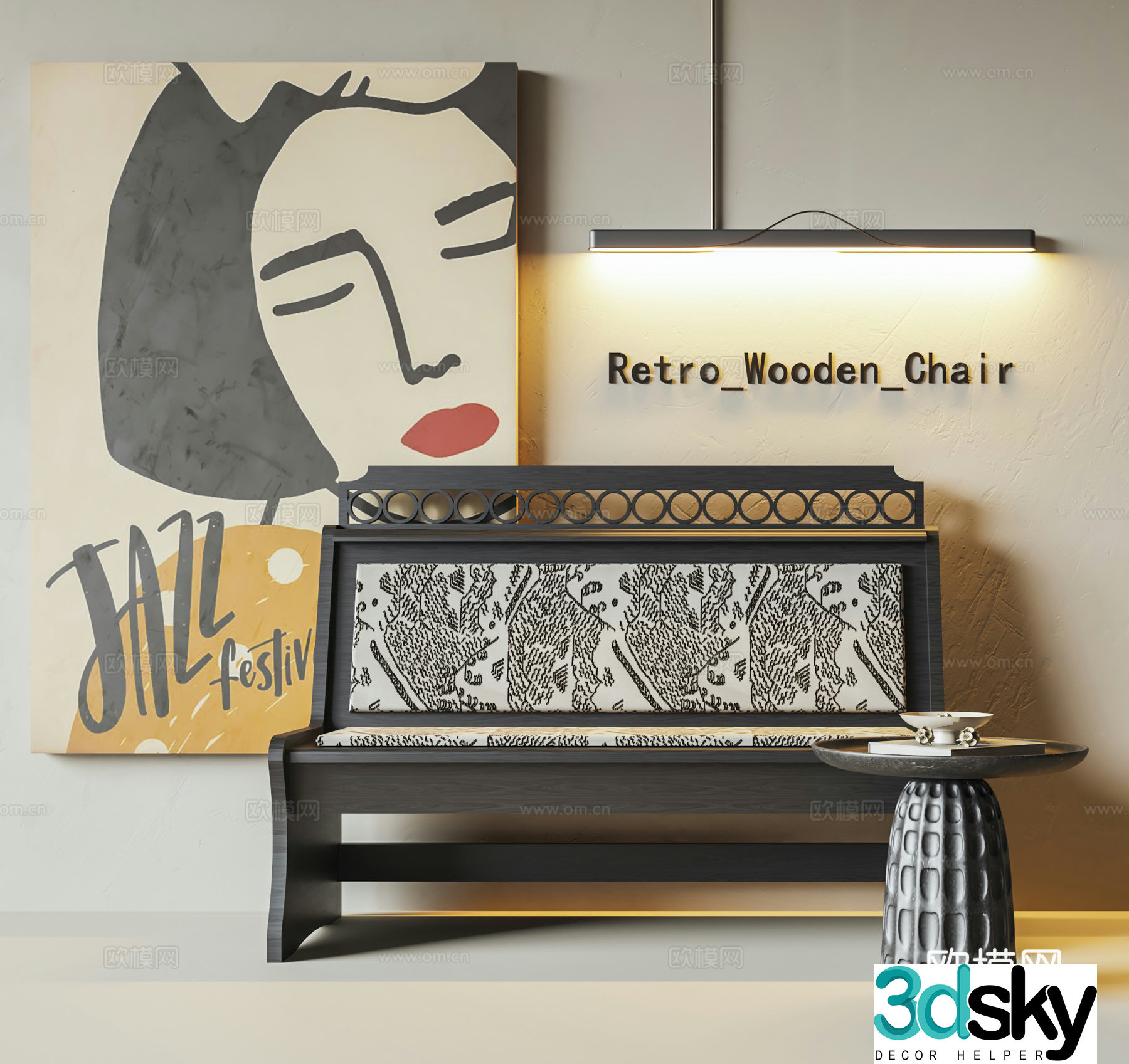 Medium bench 3d model