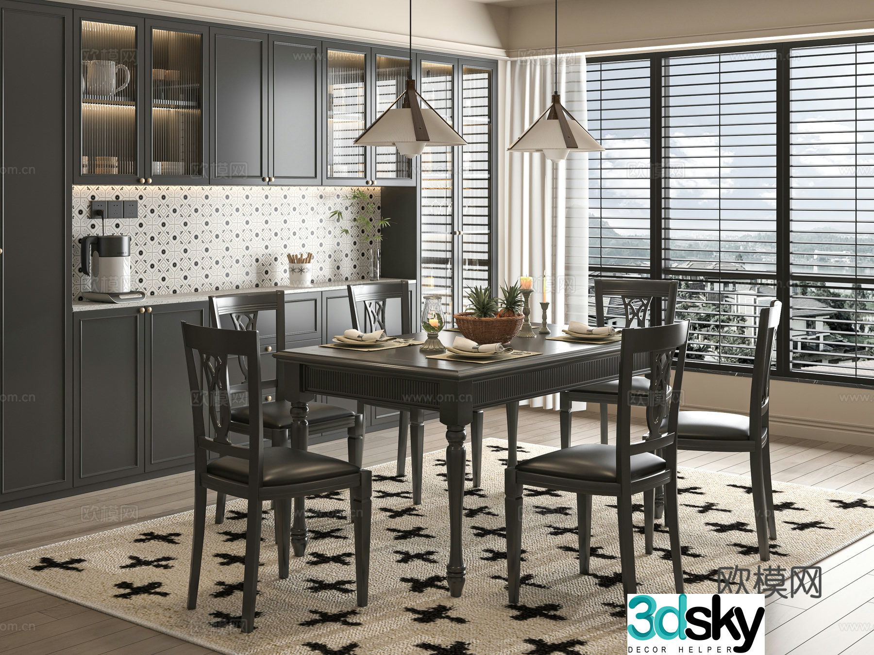 French home restaurant 3d model