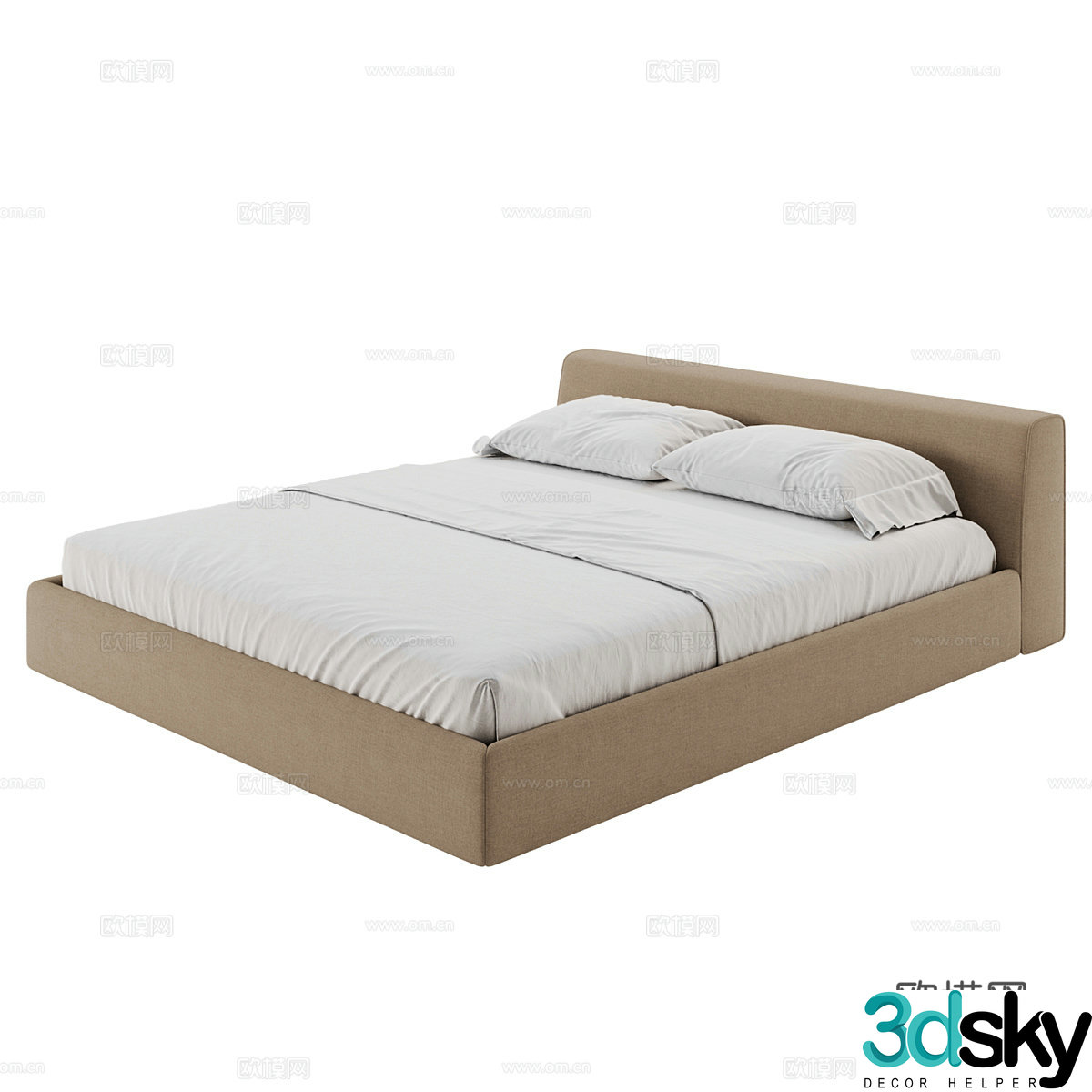Modern simple double bed Double bed Simple bed Bed bedroom bed 3d model