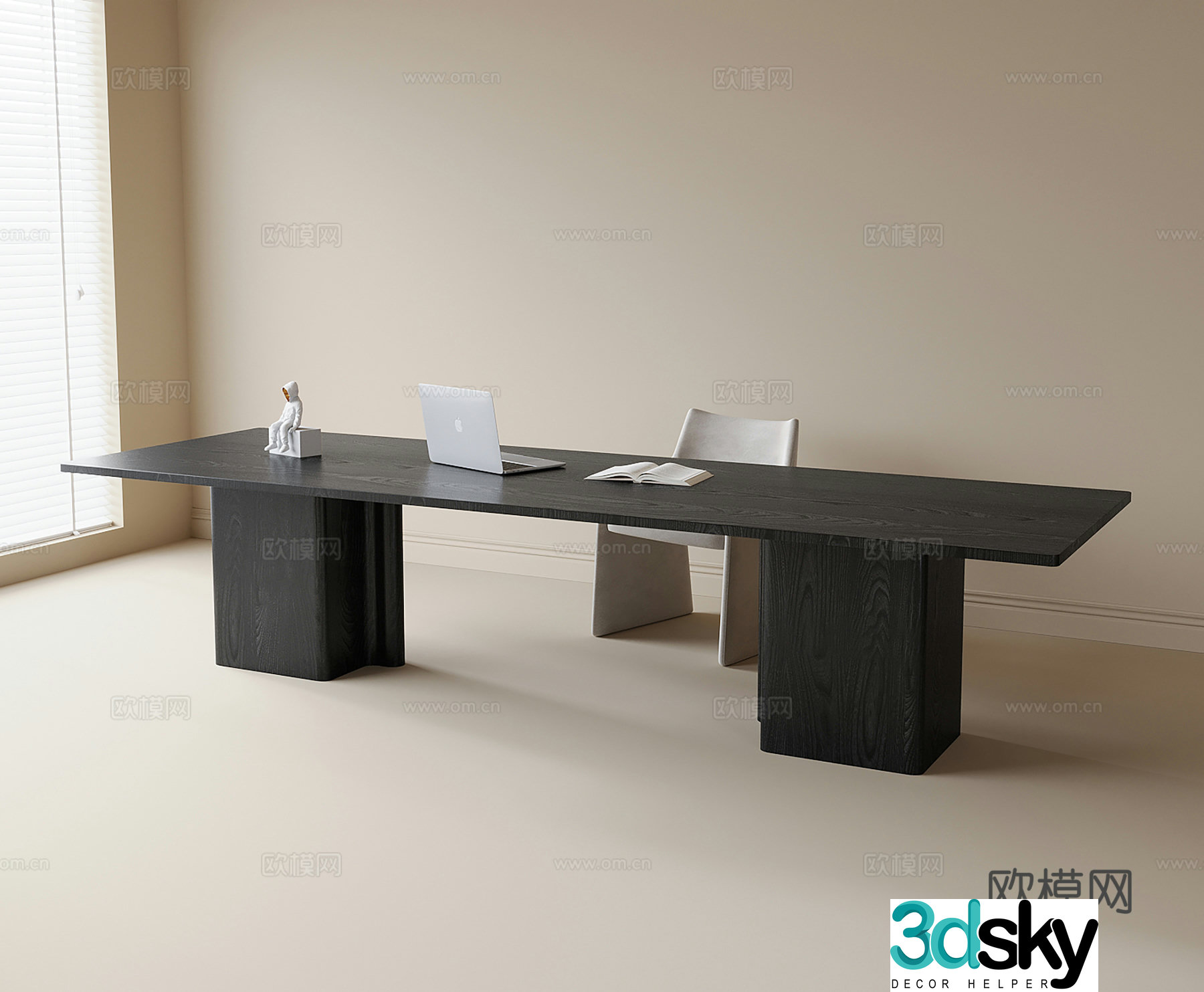 Modern desk chair desk 3d model