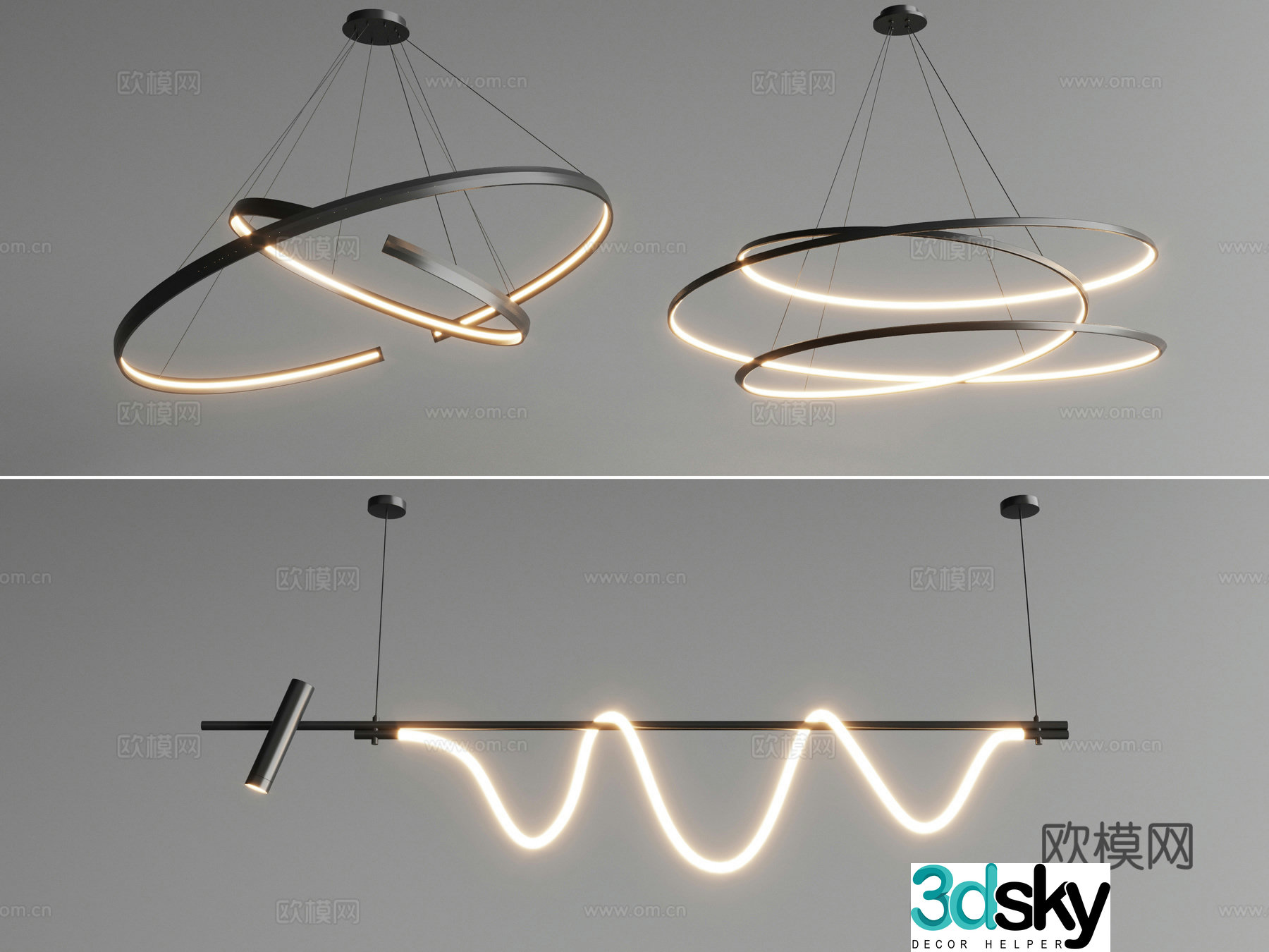 Modern chandelier 3d model