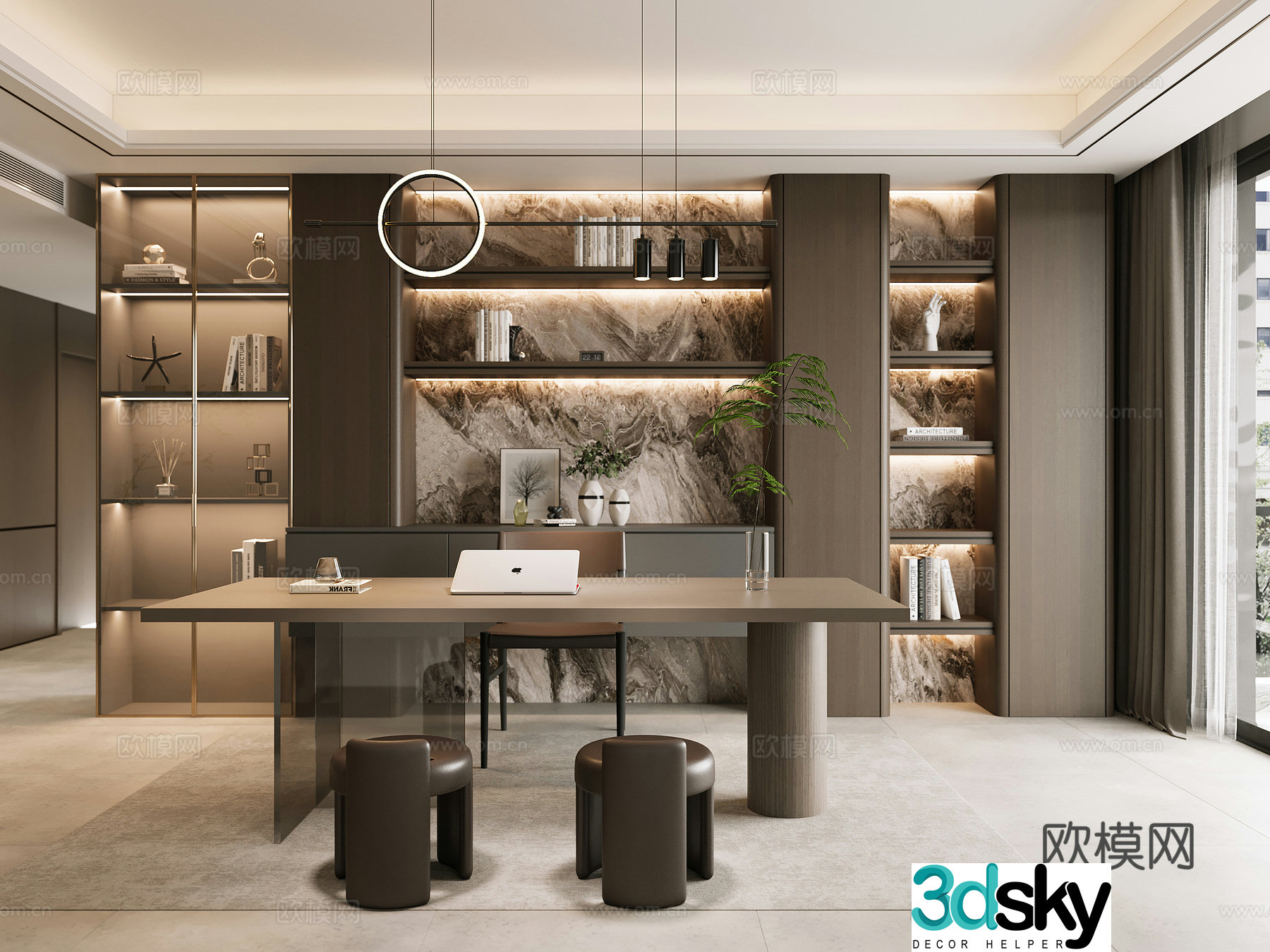 Modern Italian study 3D model