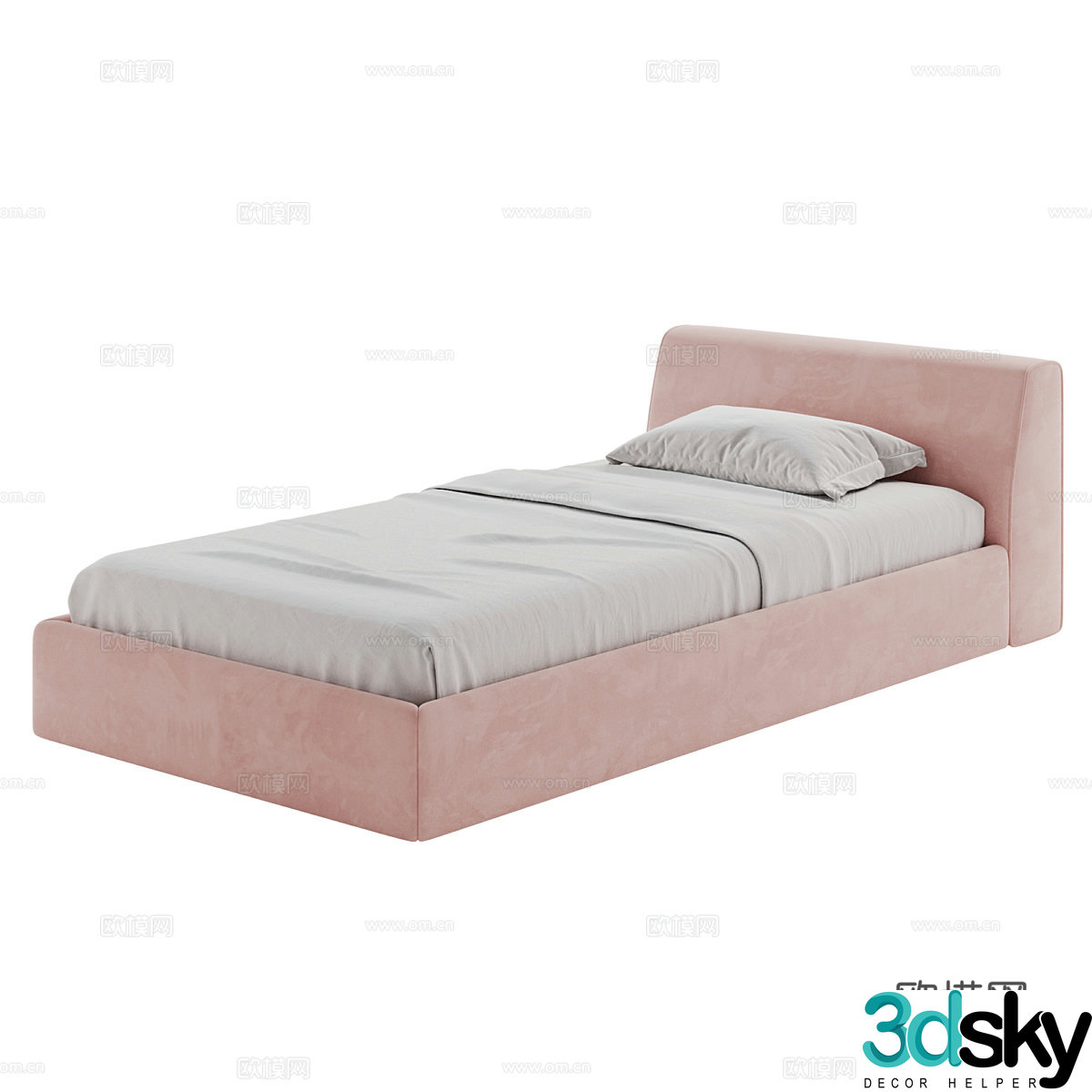 Modern simple single bed Single bed Simple bed Bedroom bed 3D model
