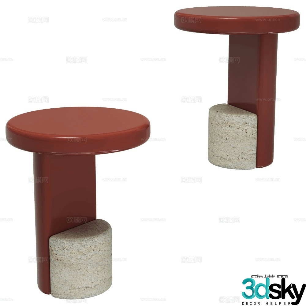 Carpanese Modern side table Nordic side table Marble side table Round side table 3D model