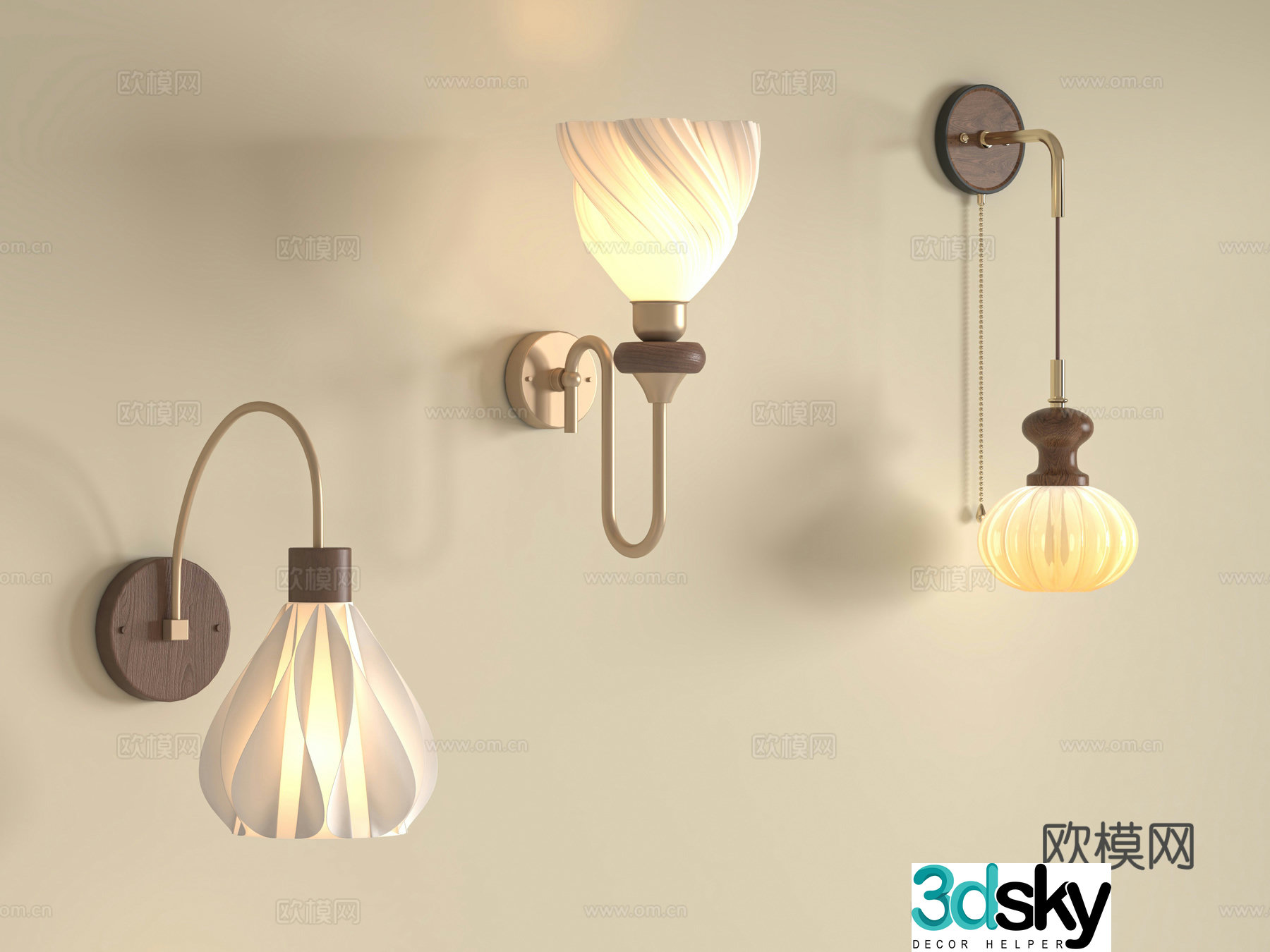 Cream medieval wall lamp bedside wall lamp hanging wall lamp bedroom wall lamp wall lamp flower wall lamp 3d model