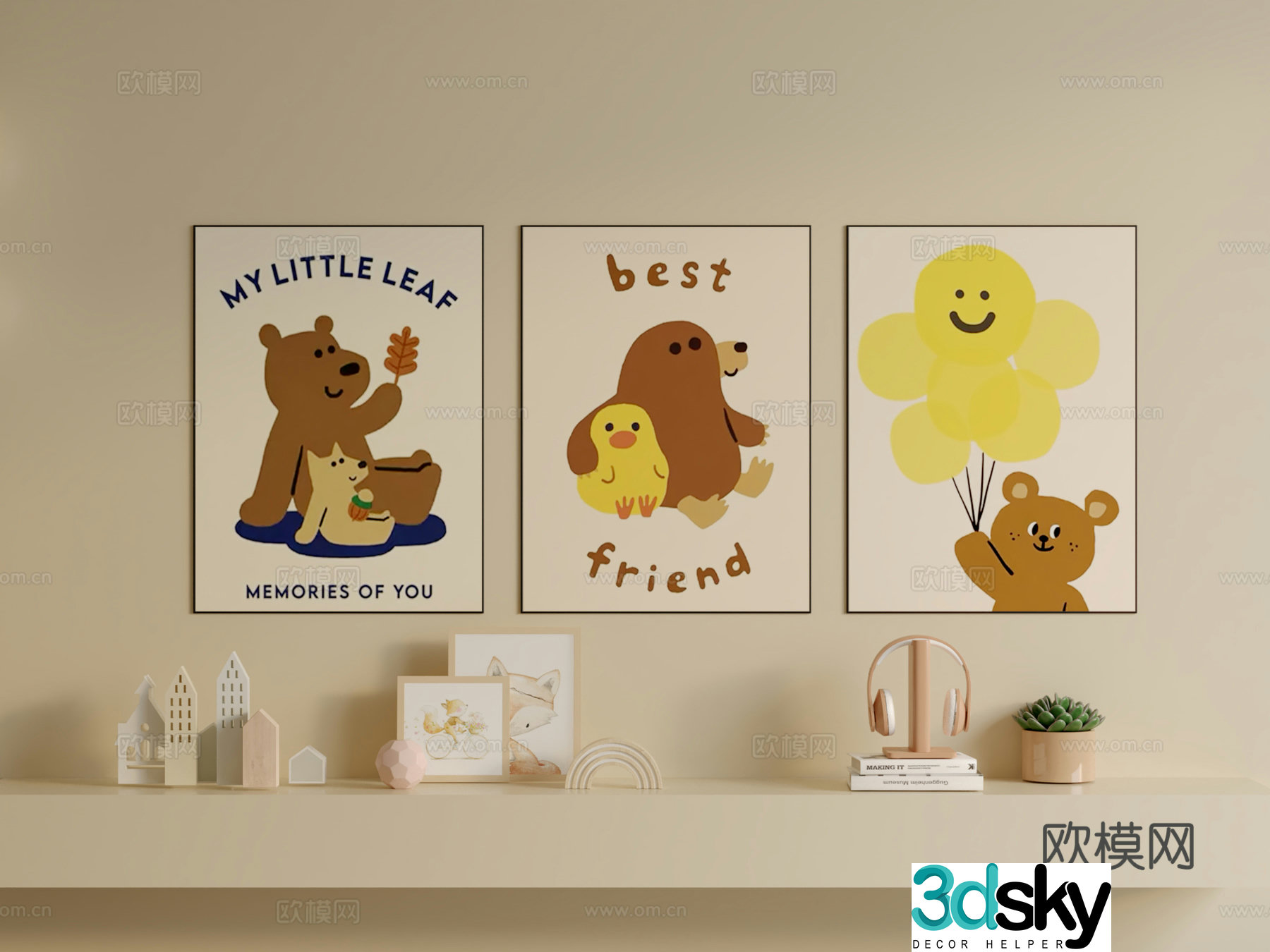 Children’s room hanging painting 3d model