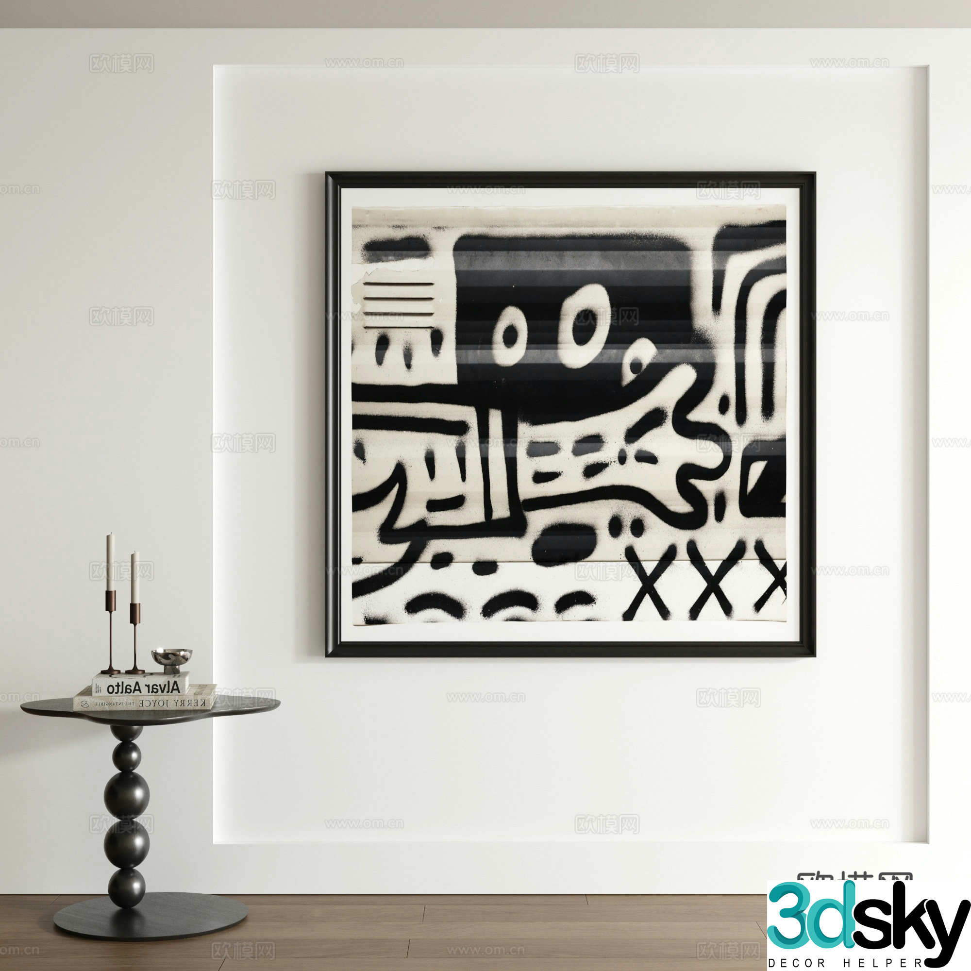 Modern graffiti decorative painting 3d model