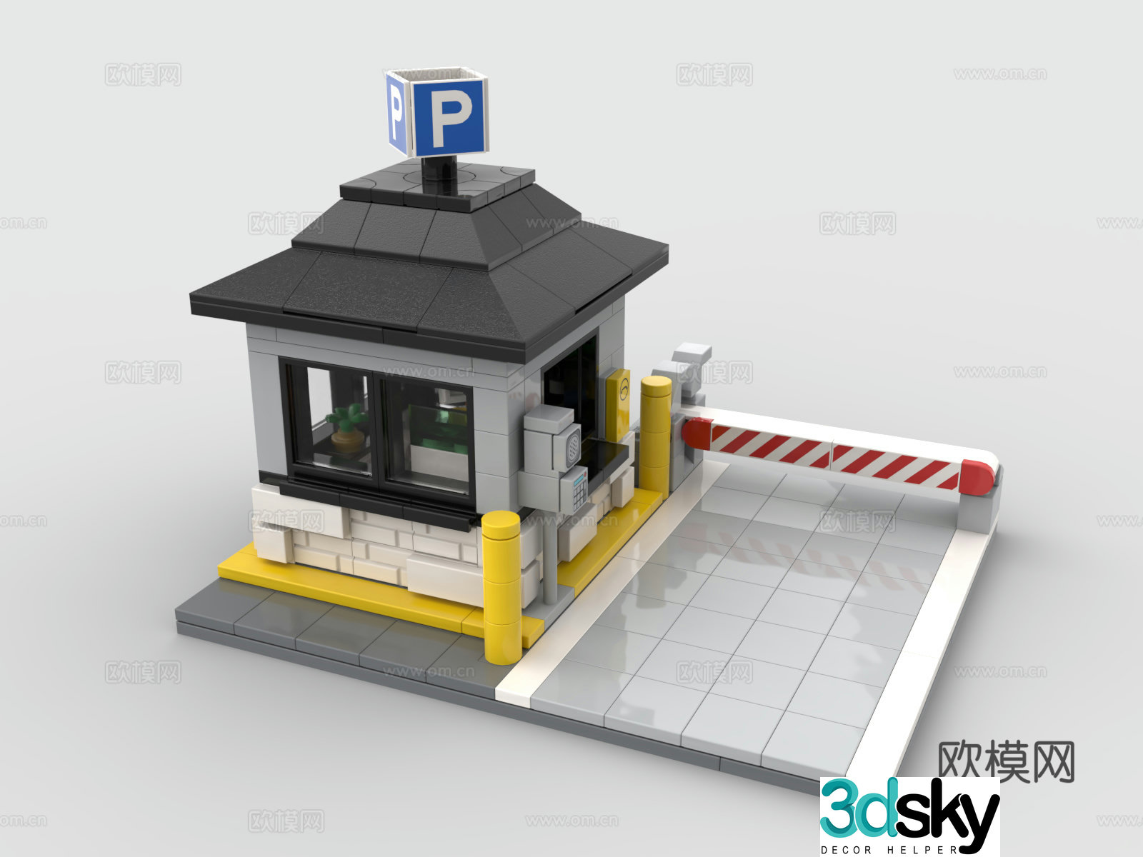 LEGO LEGO Toy Toll Station Toll Booth 3D Model