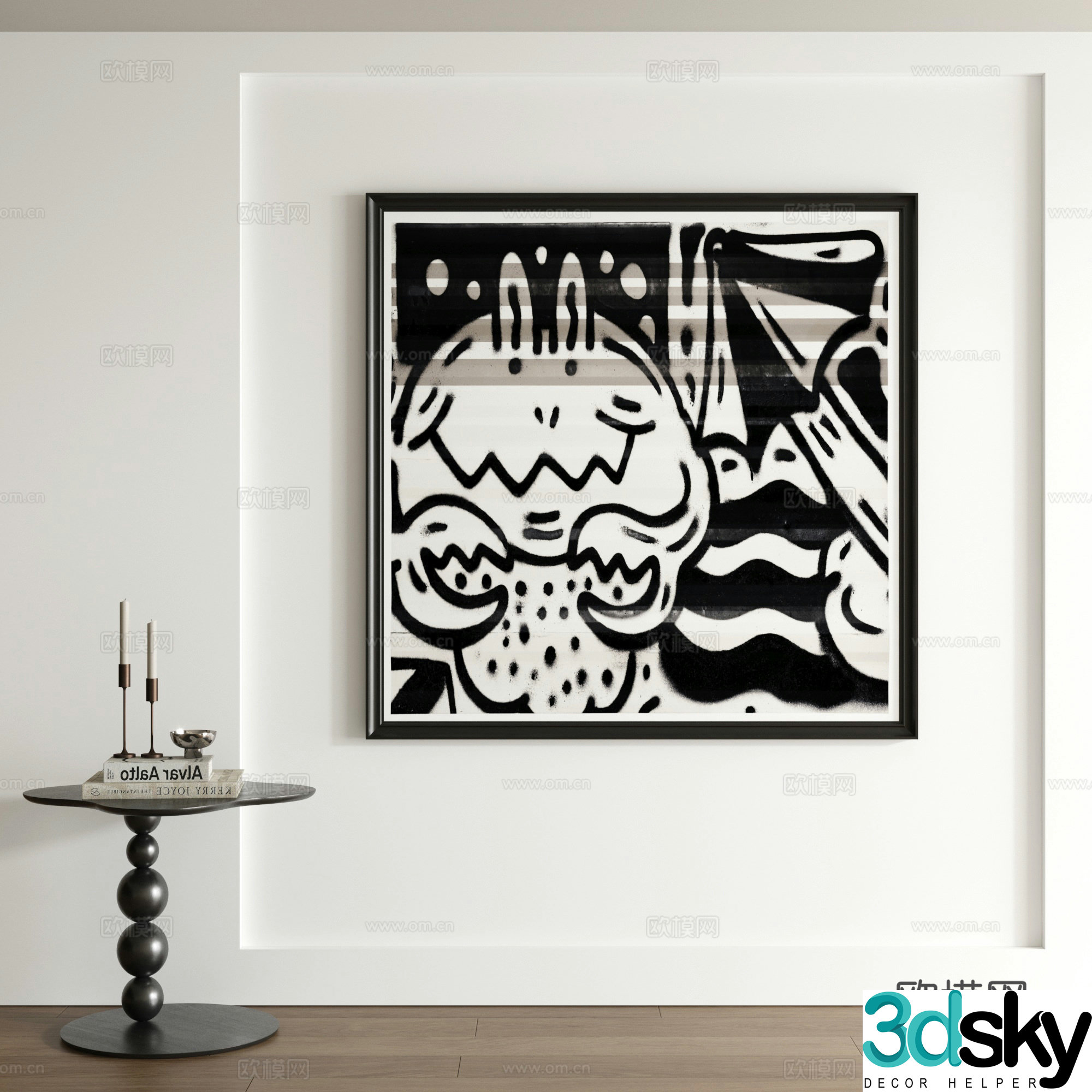 Modern graffiti decorative painting 3d model