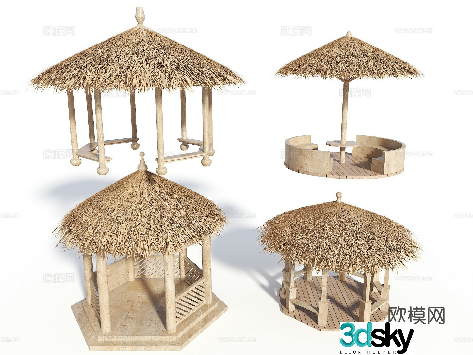 New Chinese style Chinese pavilion Thatched pavilion Chinese style pavilion pavilion rest pavilion thatched round pavilion presents 3D model