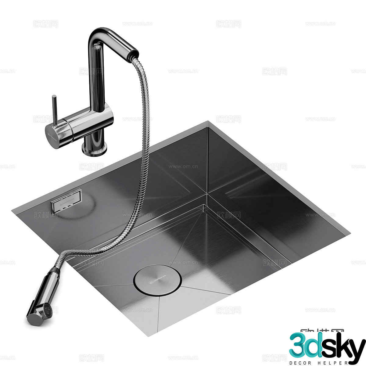 Modern Italian minimalist cabinet wash basin 3D model
