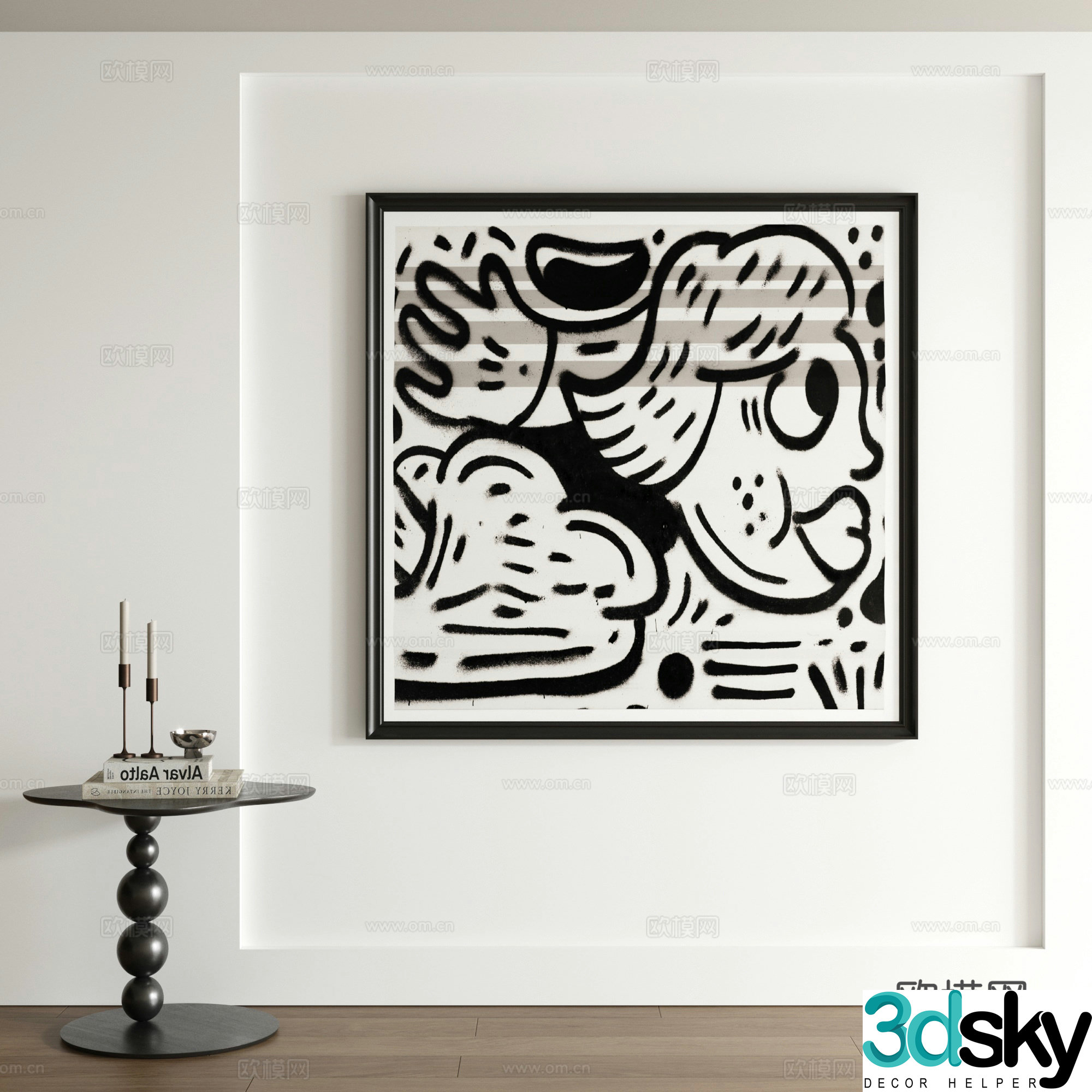 Modern graffiti decorative painting 3d model