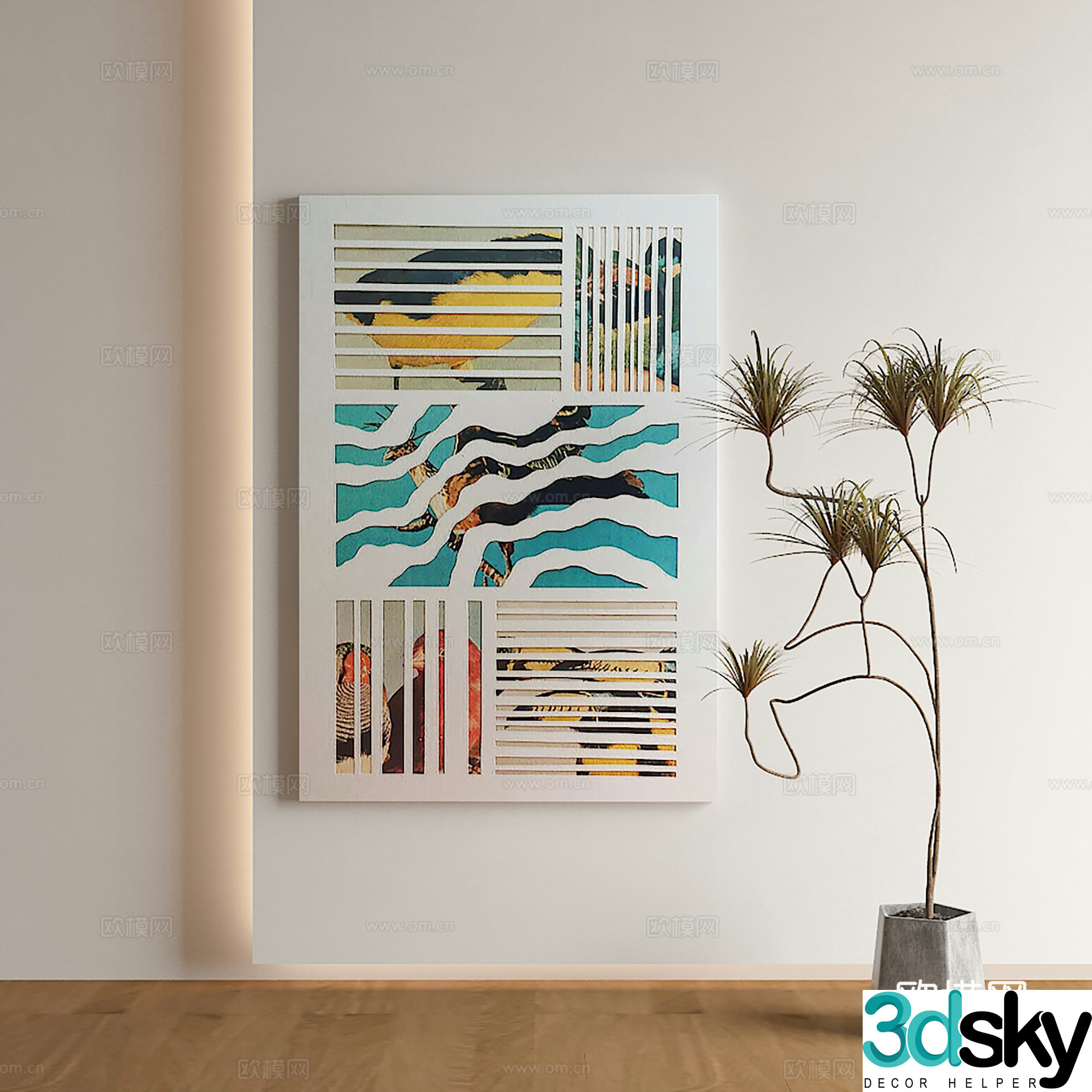 Modern decorative painting 3d model