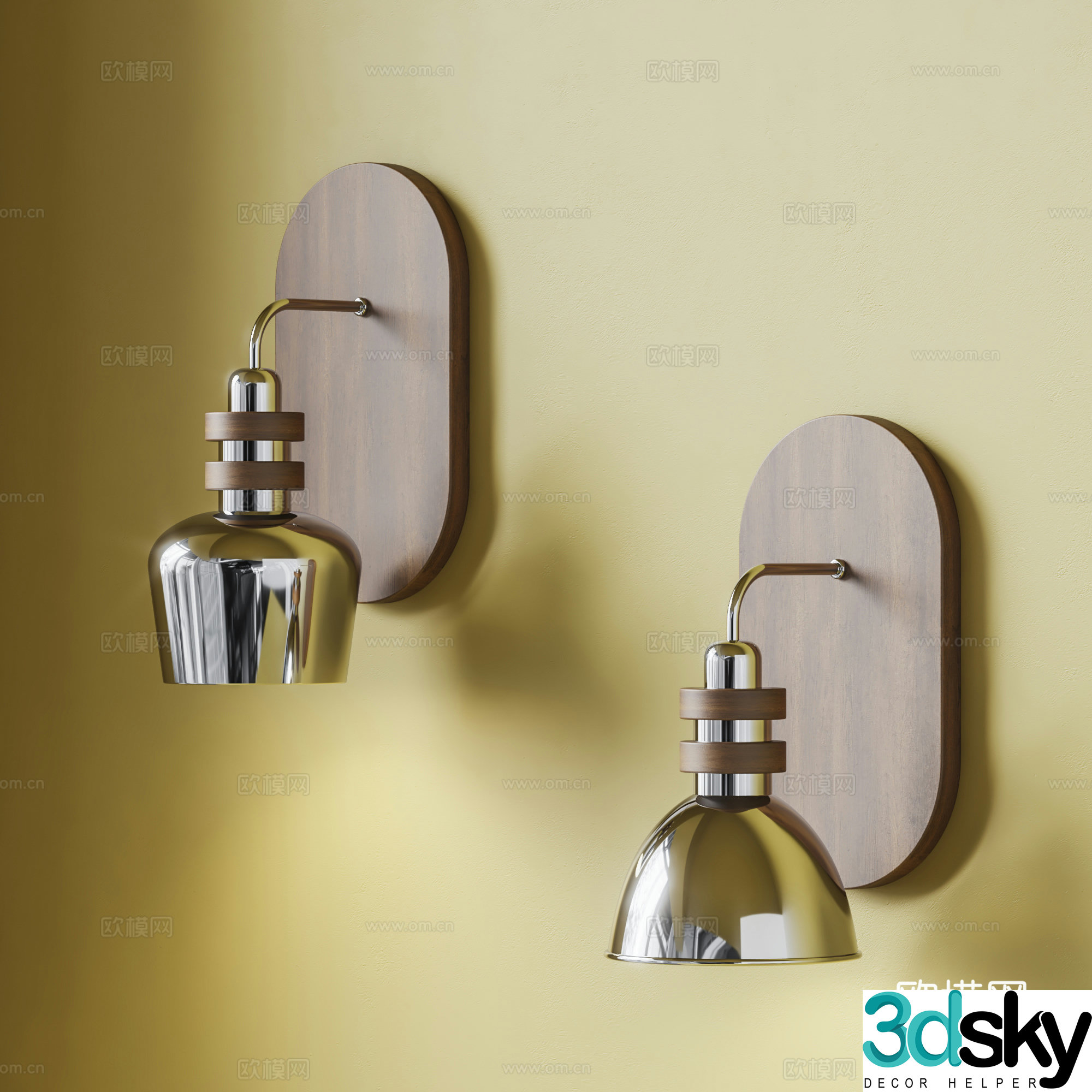 Middle-aged wall lamp 3d model