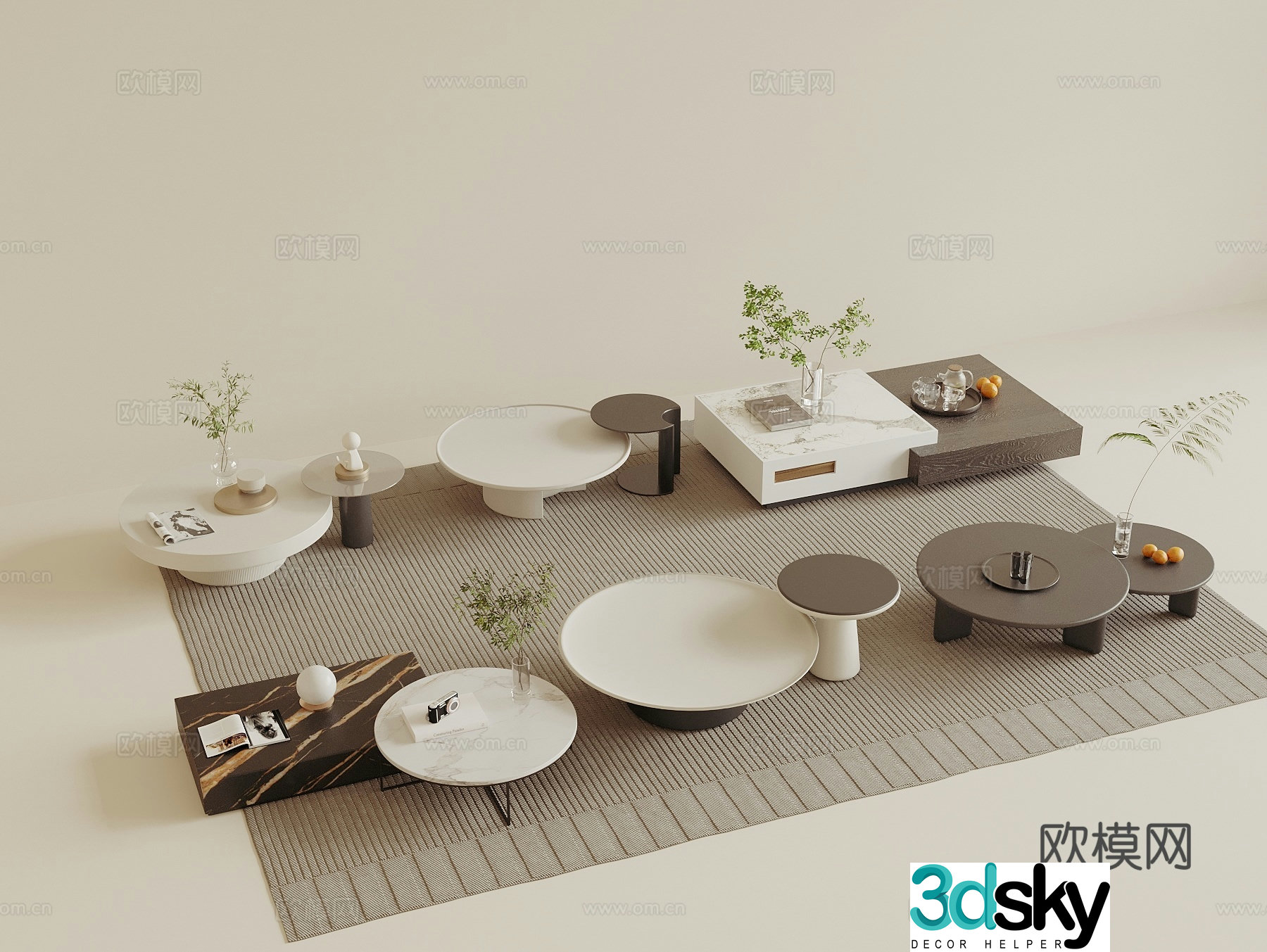 Modern coffee table letter coffee table 3d model