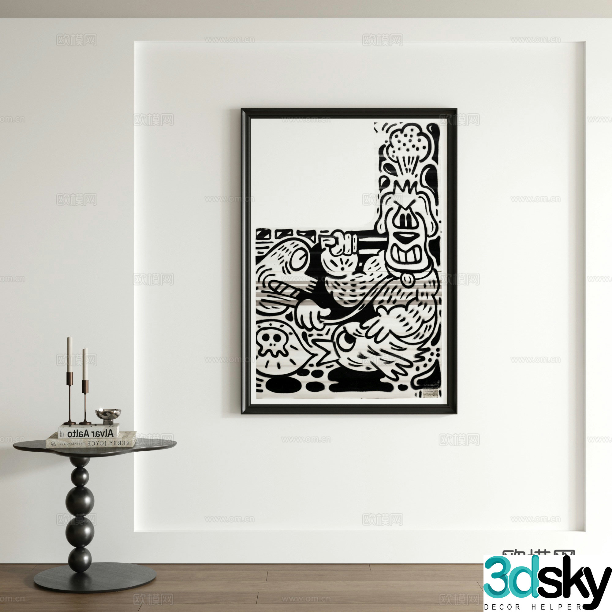 Modern graffiti decorative painting 3d model