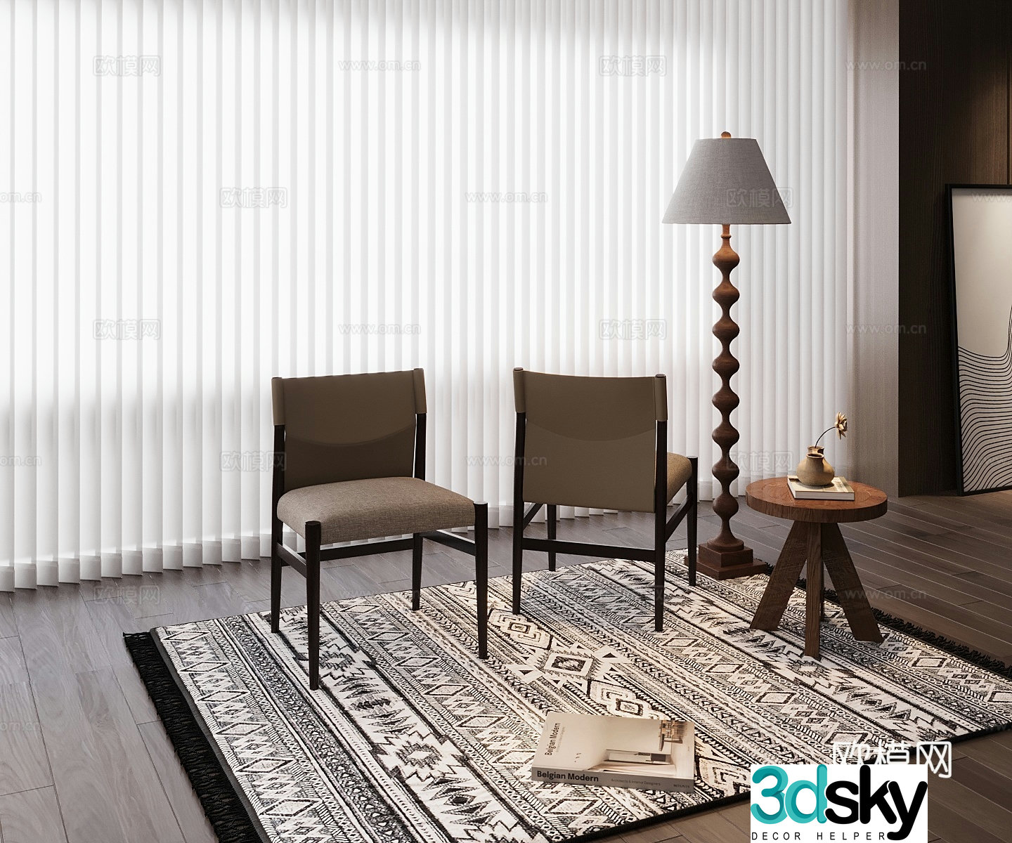 Modern single chair 3d model