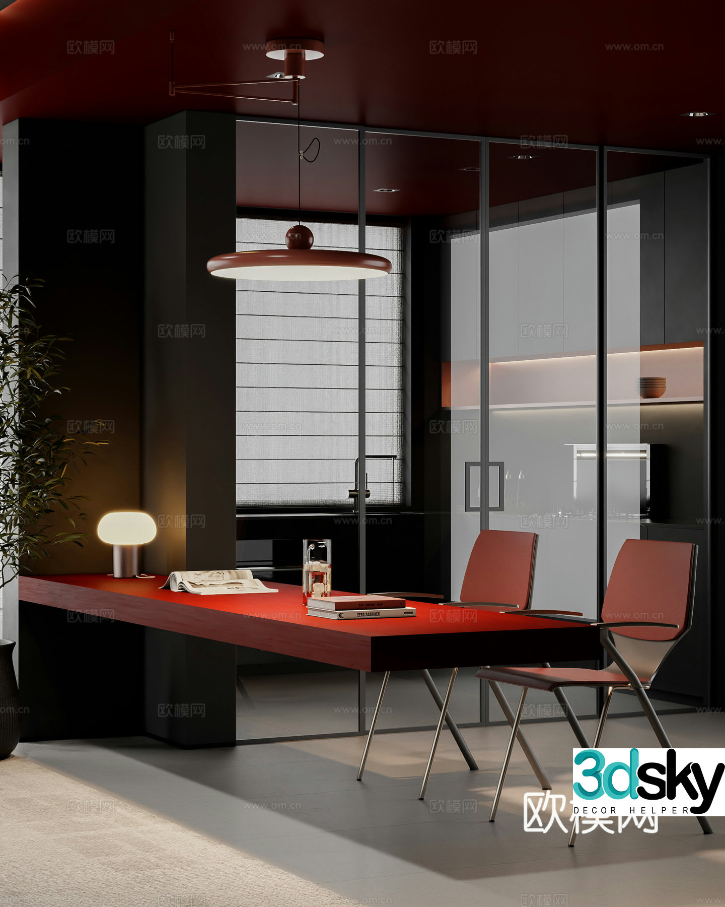 Modern study 3d model