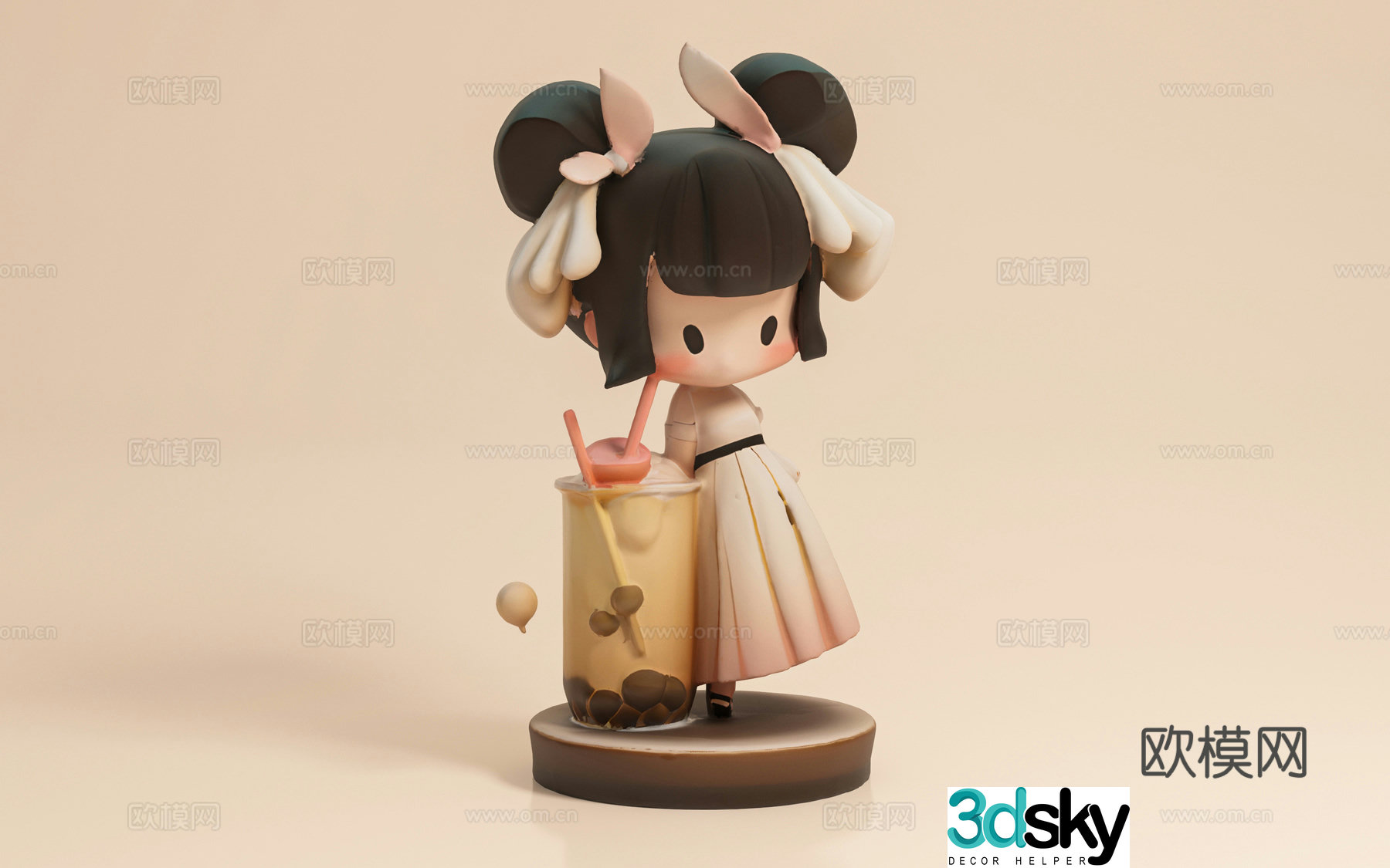 Girl Ancient Style Girl Girl Character Ornaments Cartoon Ornaments Figure Sculpture Props 3D Model