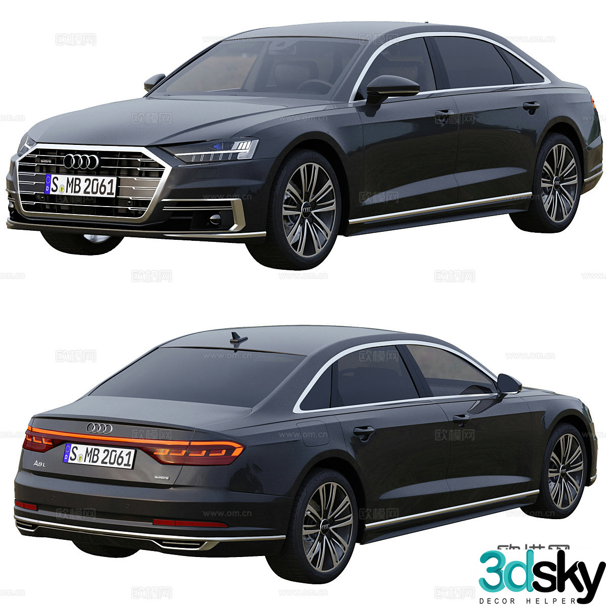 audi a8 car luxury car 3d model