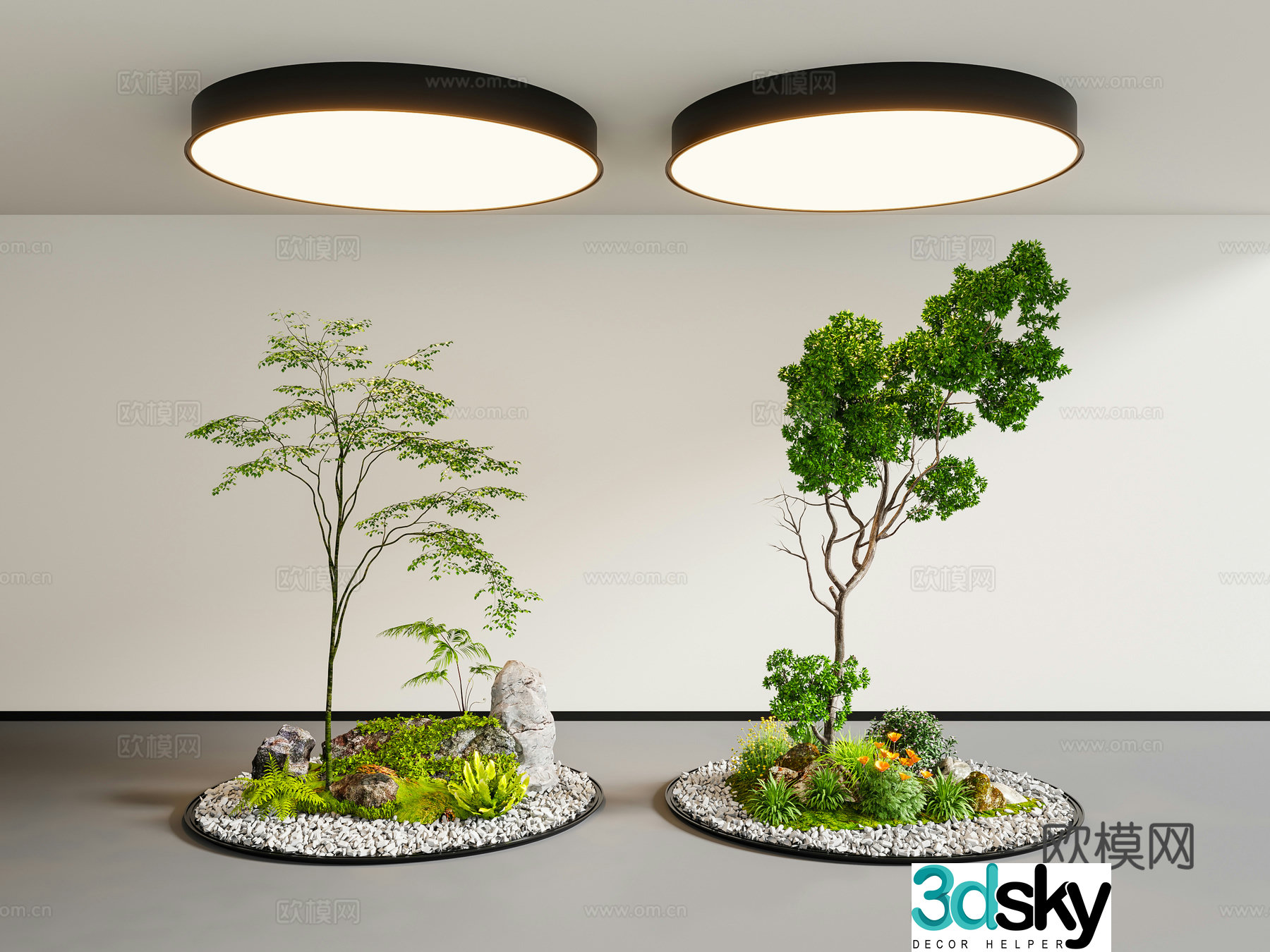 Modern interior landscape Plant landscaping Landscape sketch 3d model