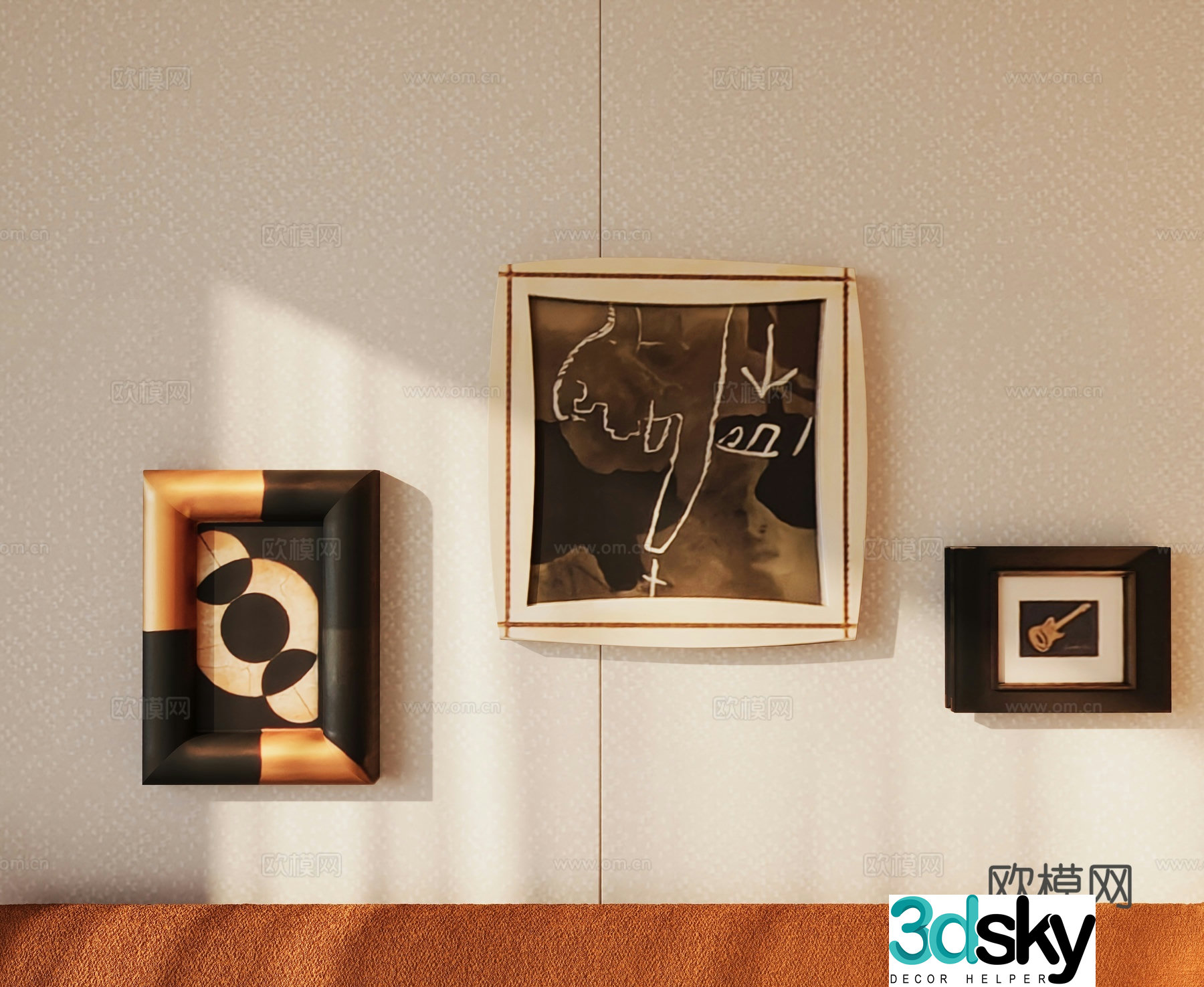 Modern personality combination decorative painting 3d model