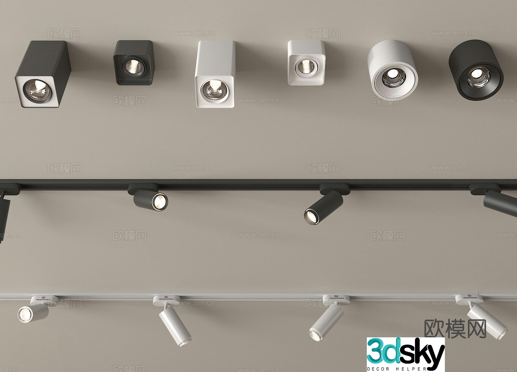Spotlight Downlight Tracklight 3D Model