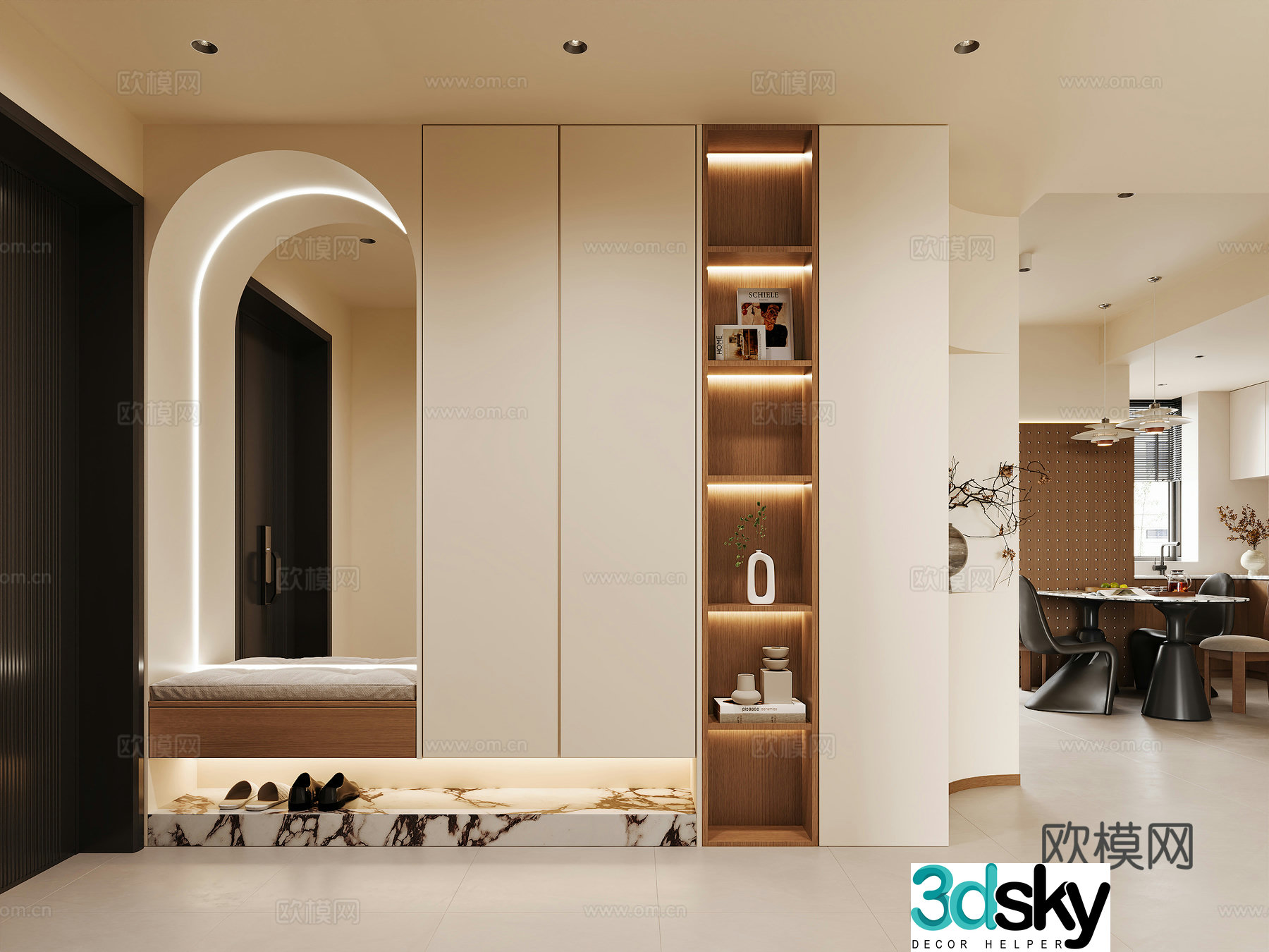 Middle-aged porch shoe cabinet entrance porch cabinet Middle-aged porch cabinet log porch shoe cabinet Ji porch 3D model